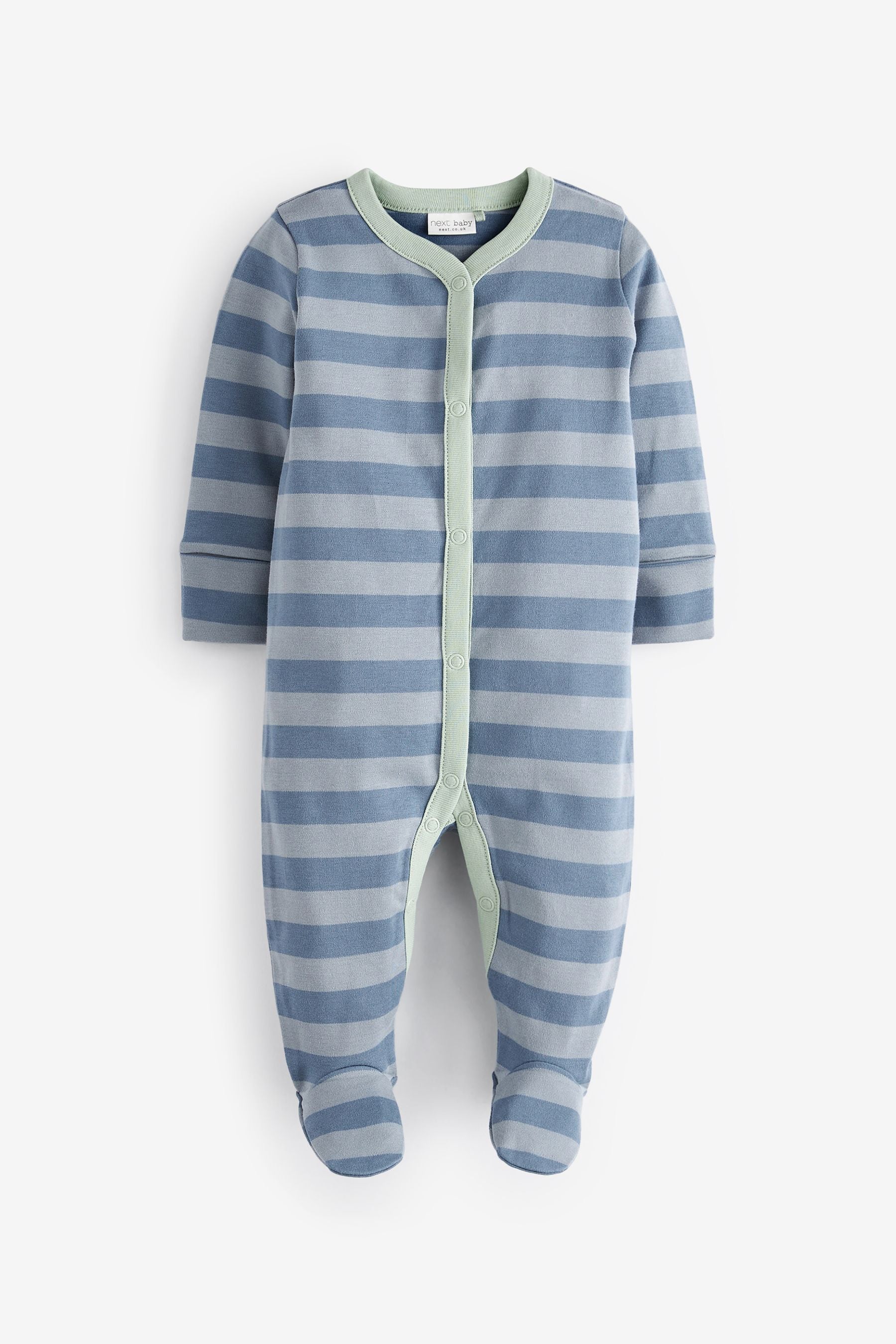 Multi Stripe 3 Pack Baby Sleepsuits