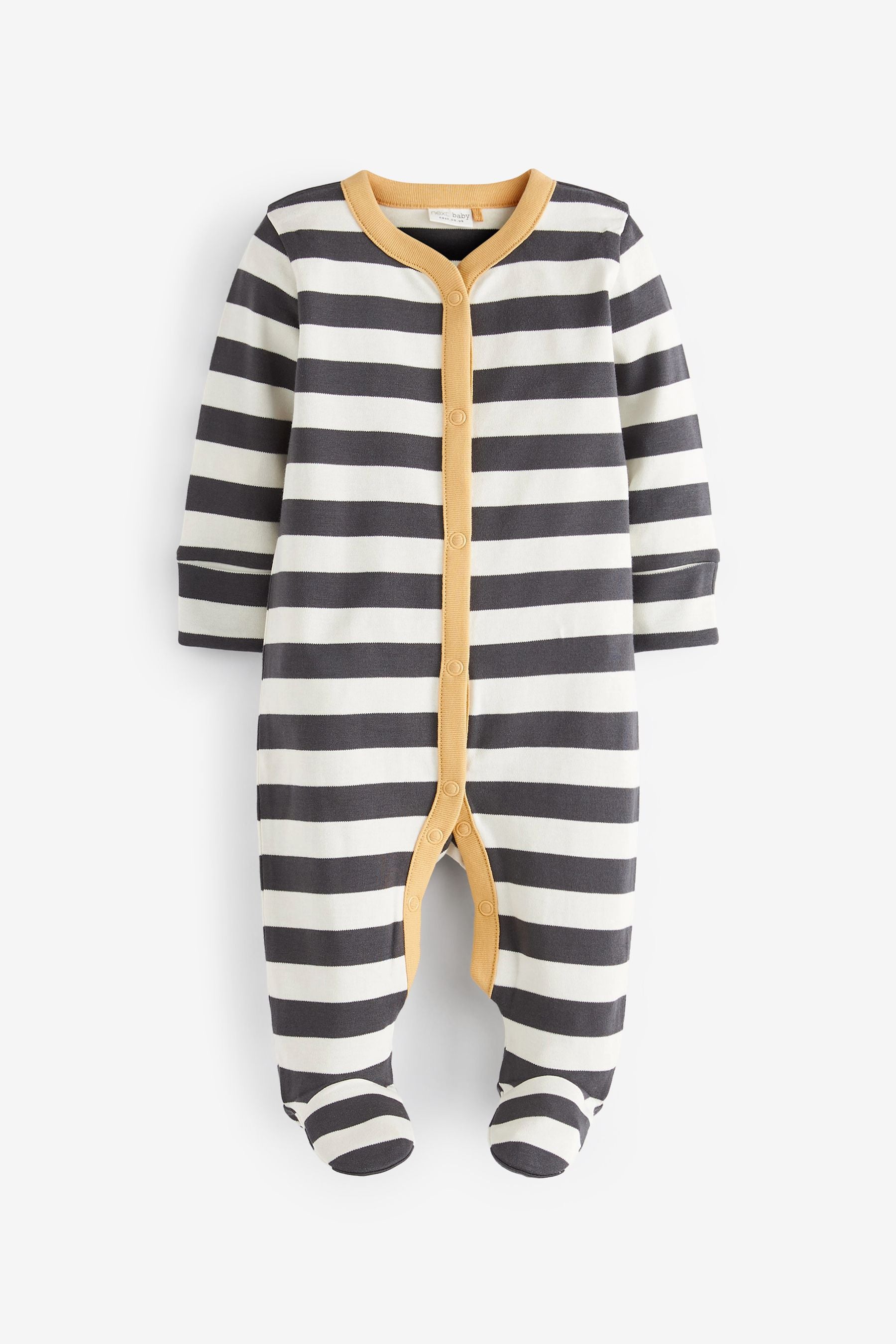 Multi Stripe 3 Pack Baby Sleepsuits