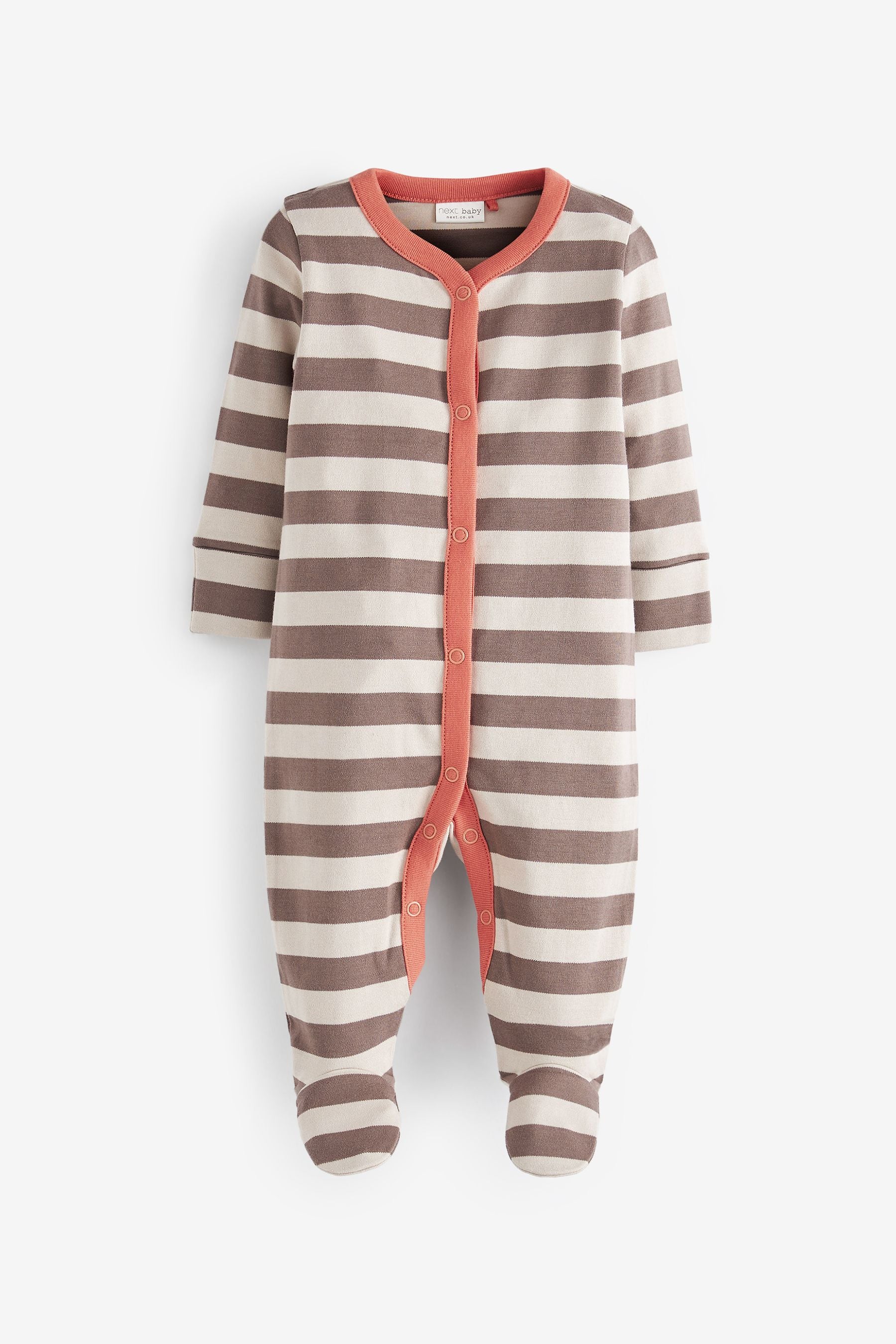 Multi Stripe 3 Pack Baby Sleepsuits