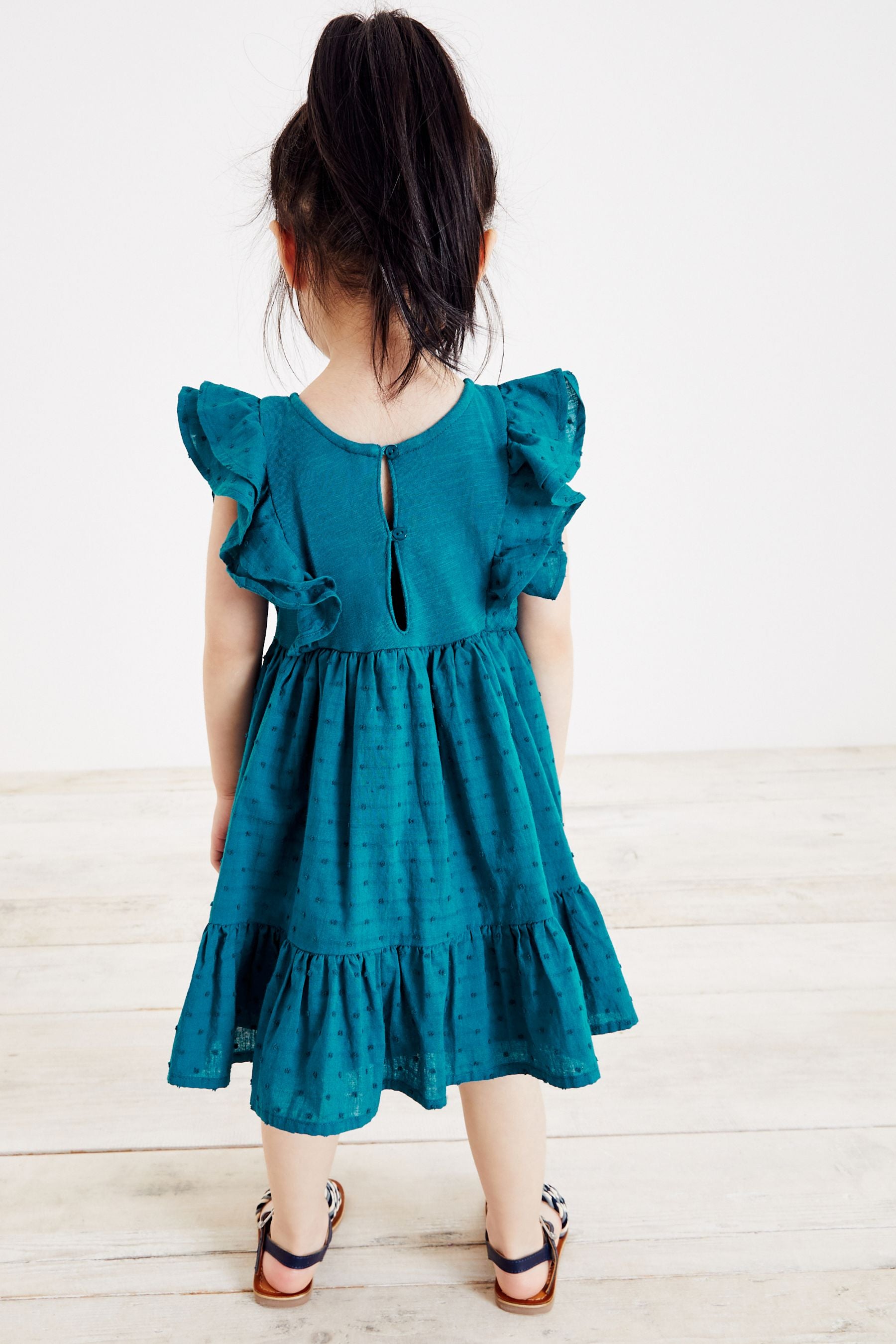 Teal Blue Cotton Sundress (3mths-7yrs)