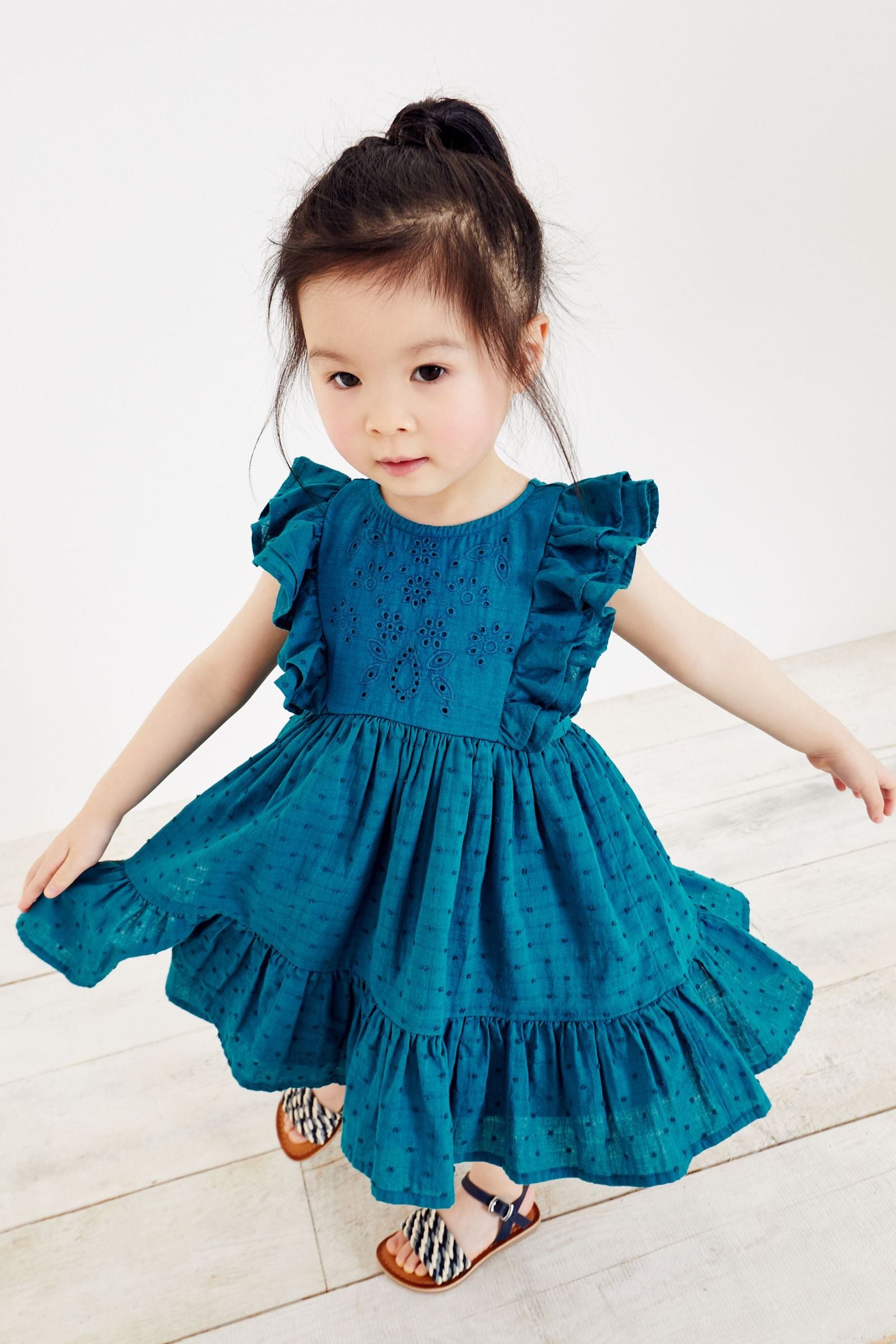 Teal Blue Cotton Sundress (3mths-7yrs)