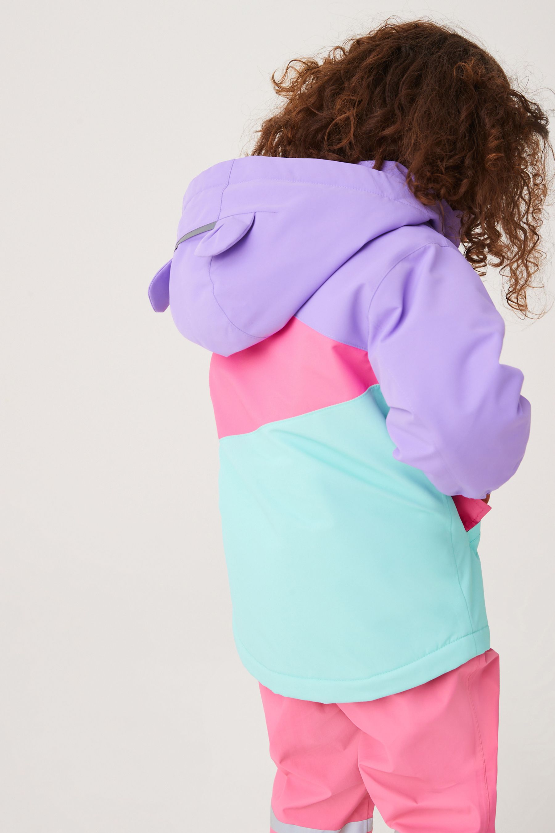 Pink/Purple Waterproof Colourblock Coat (3mths-7yrs)