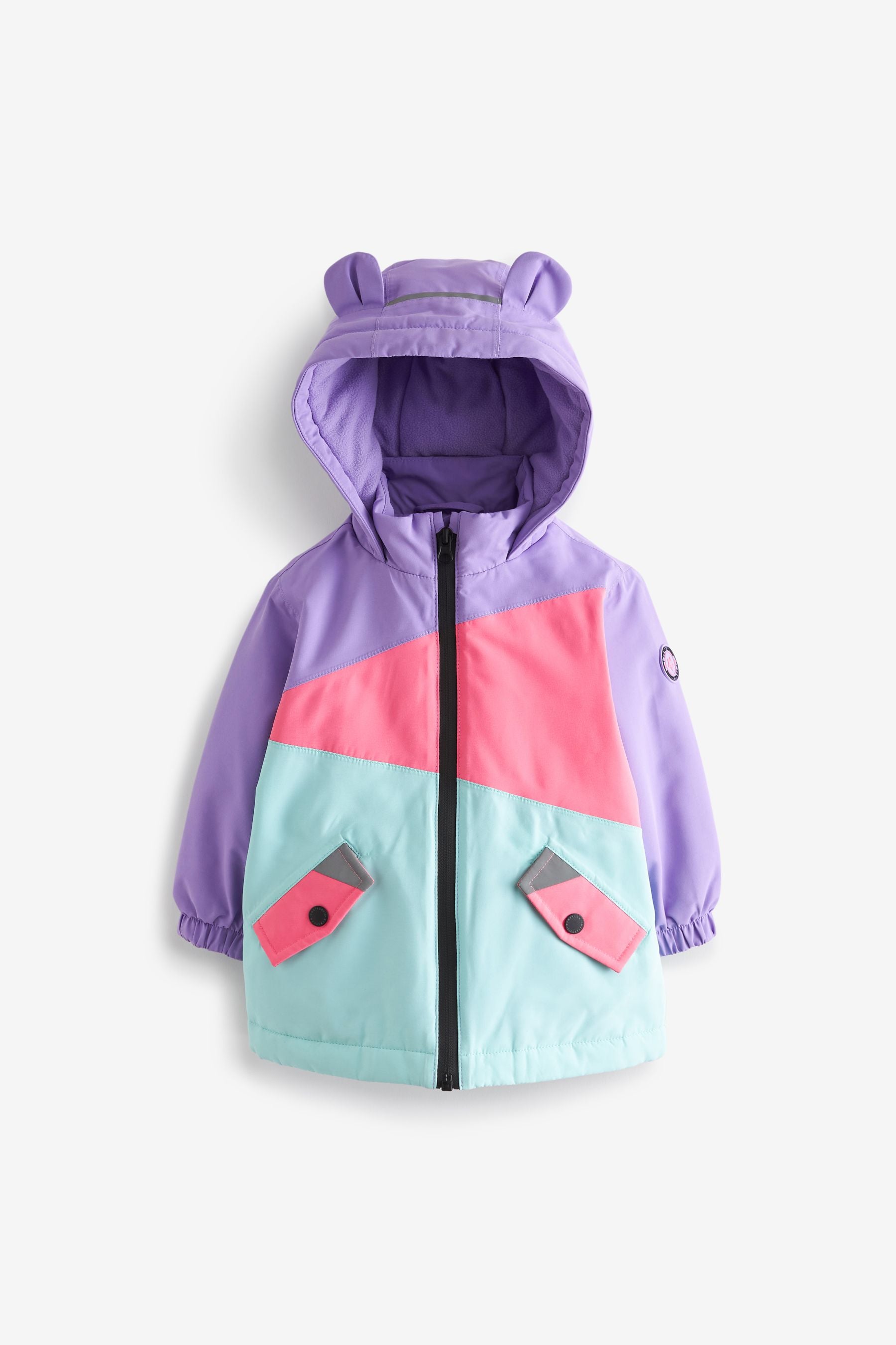 Pink/Purple Waterproof Colourblock Coat (3mths-7yrs)