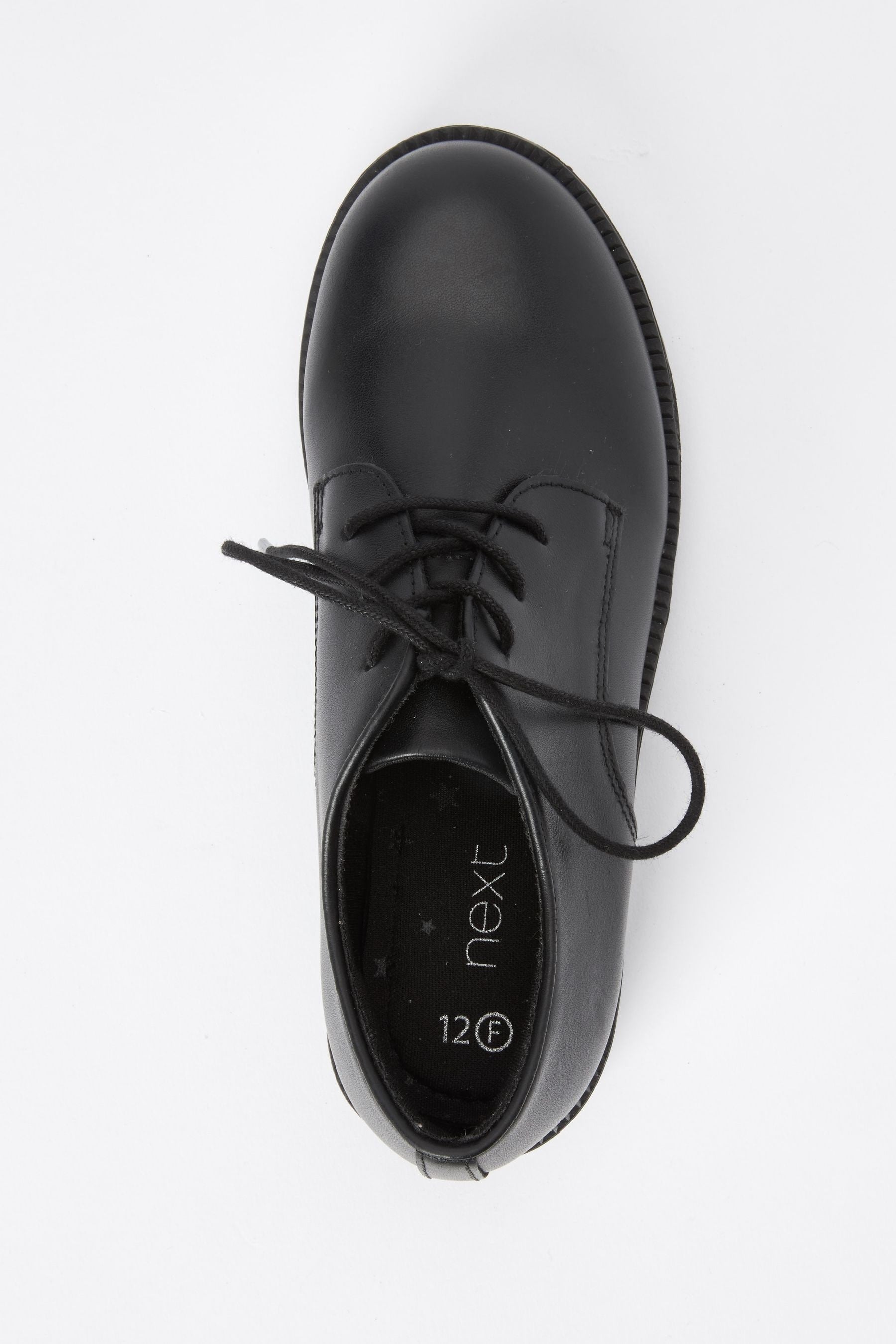 Black School Leather Lace-Up Shoes