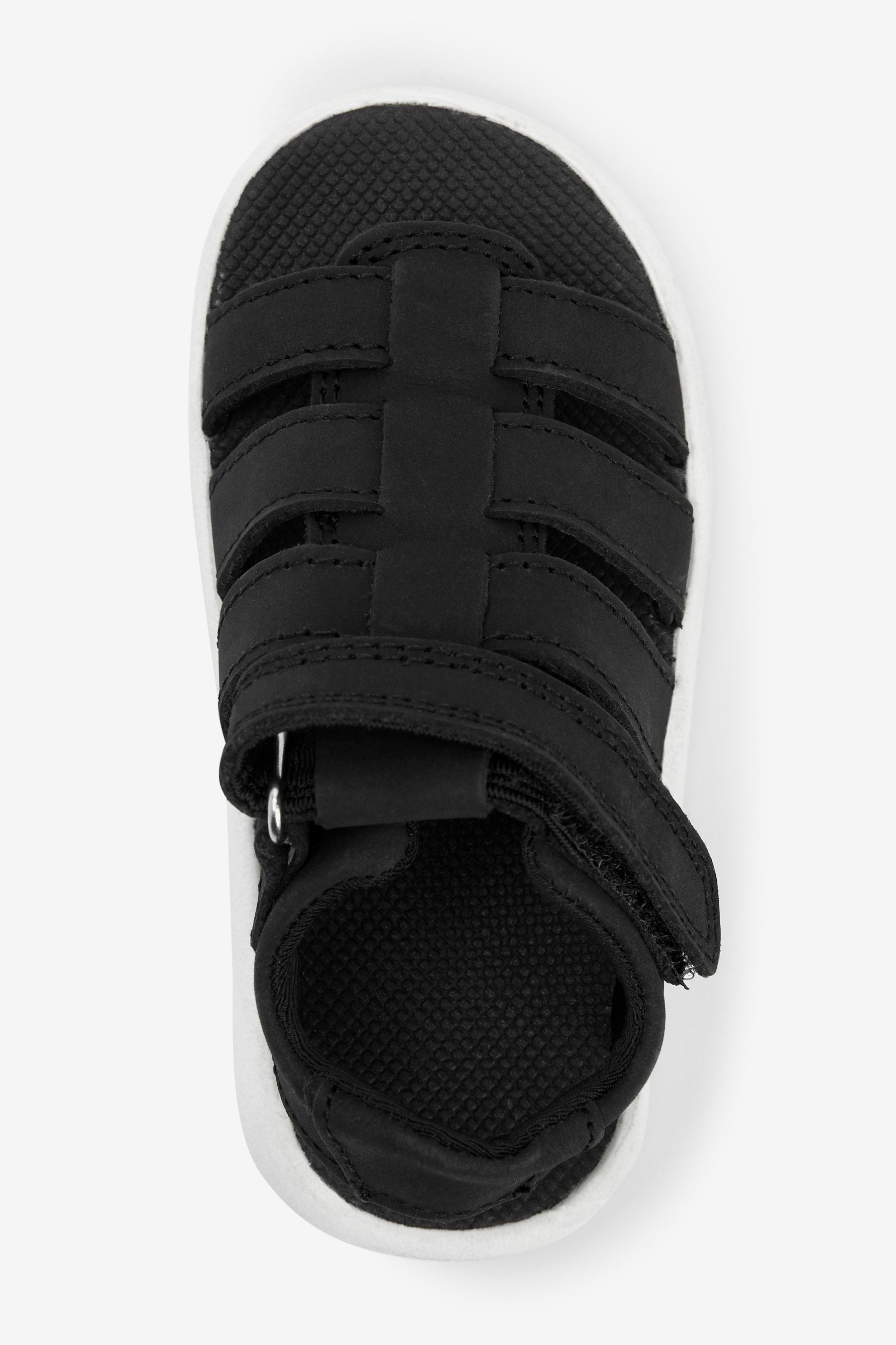 Black Lightweight Leather Fisherman Sandals