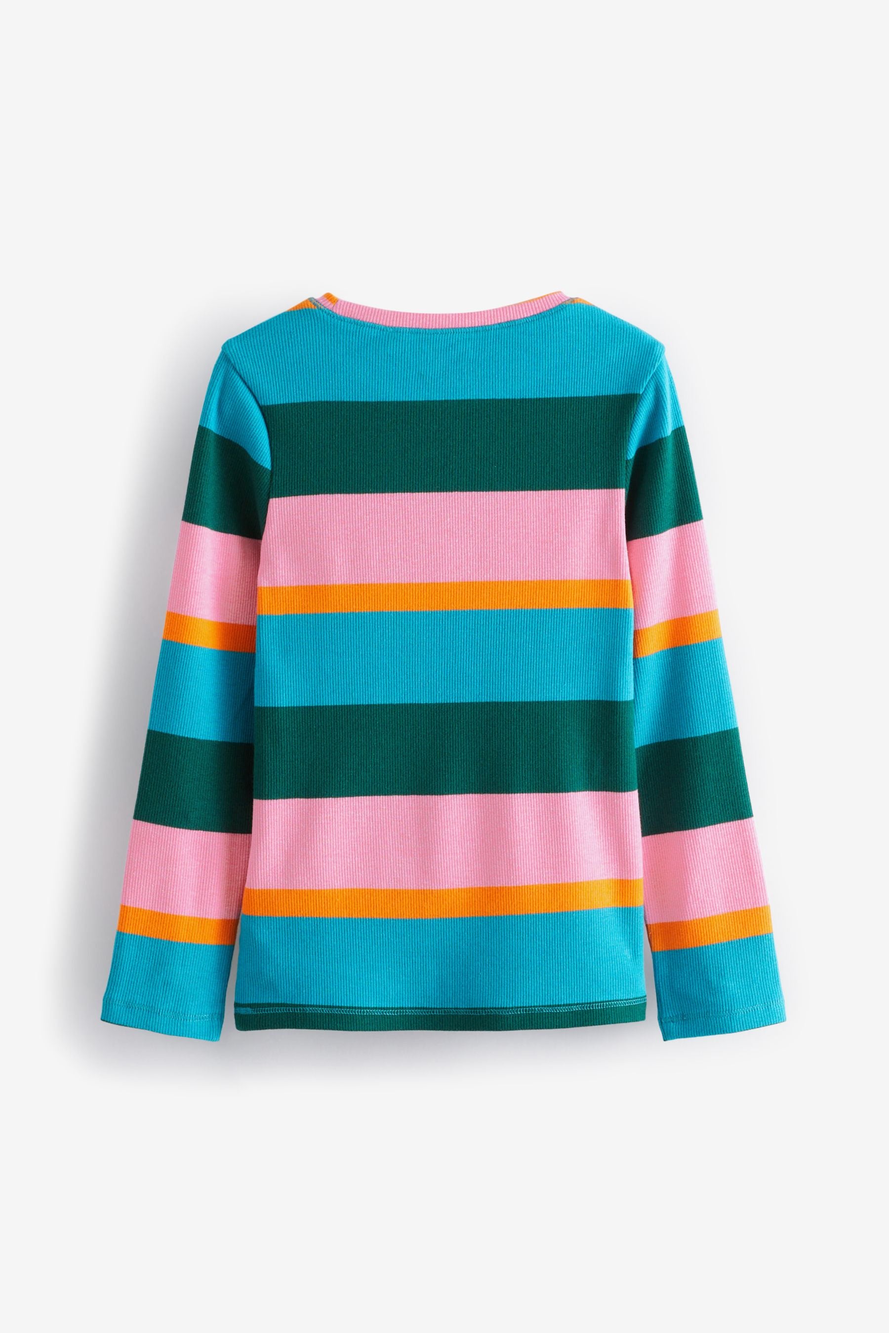 Rainbow Stripe Ribbed Long Sleeve Top (3-16yrs)