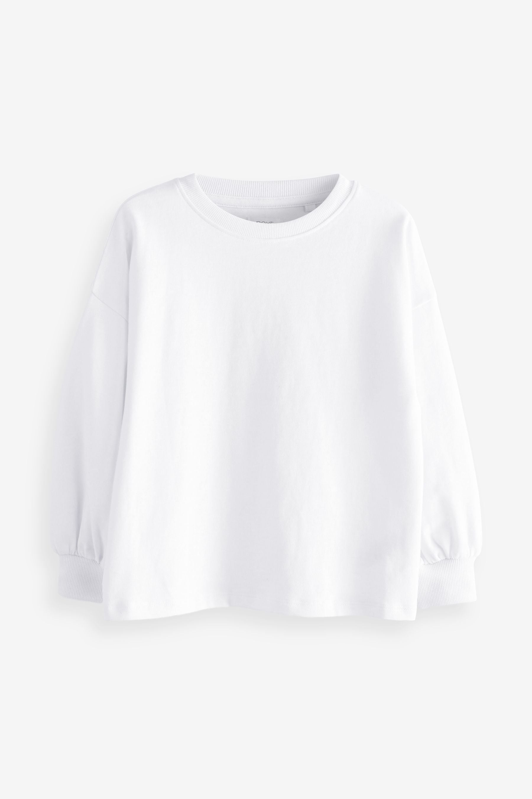 Ecru White Cuffed Cosy Jersey Long Sleeved Top (3-16yrs)