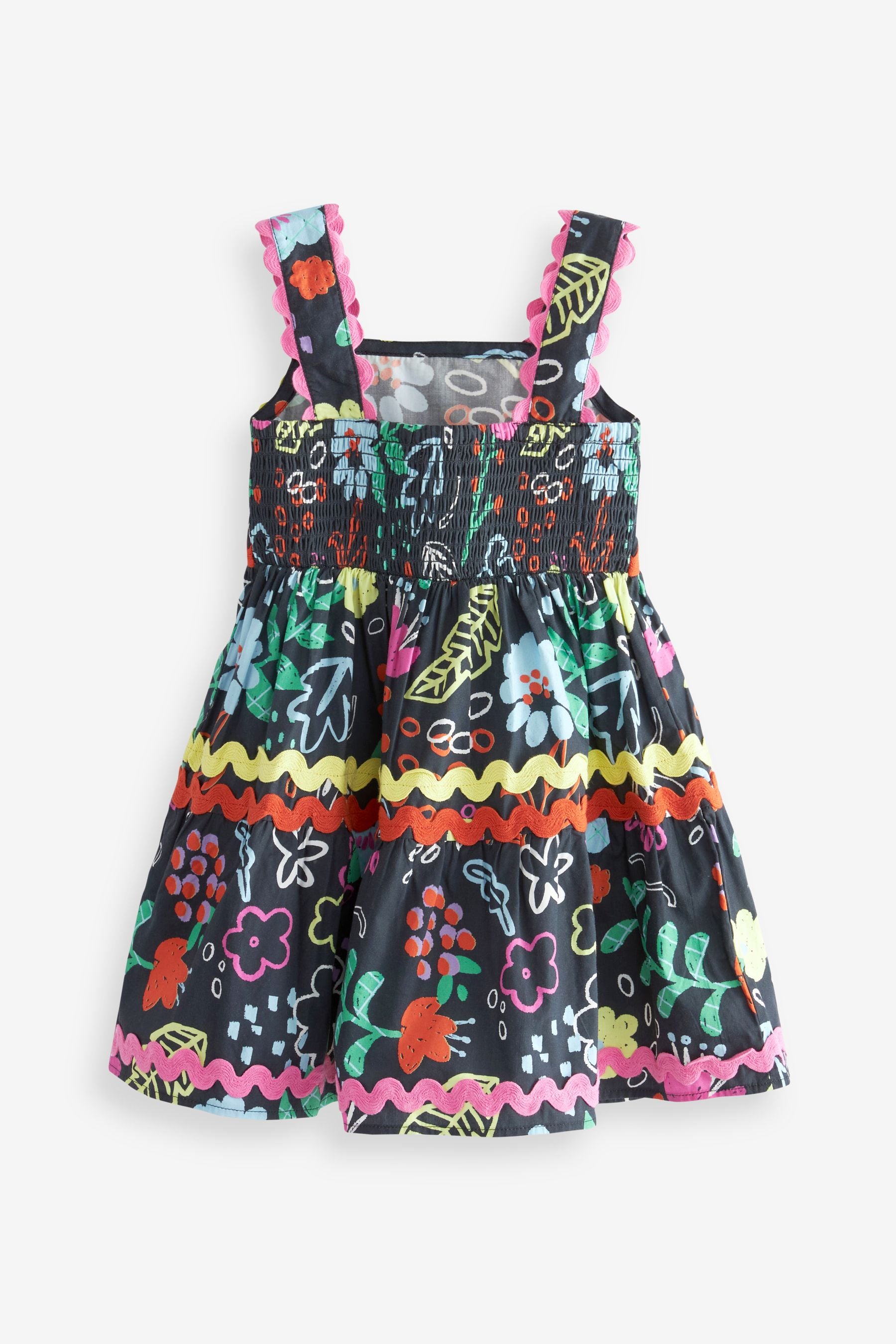 Navy Blue Ric Rac Midi Dress (3mths-8yrs)