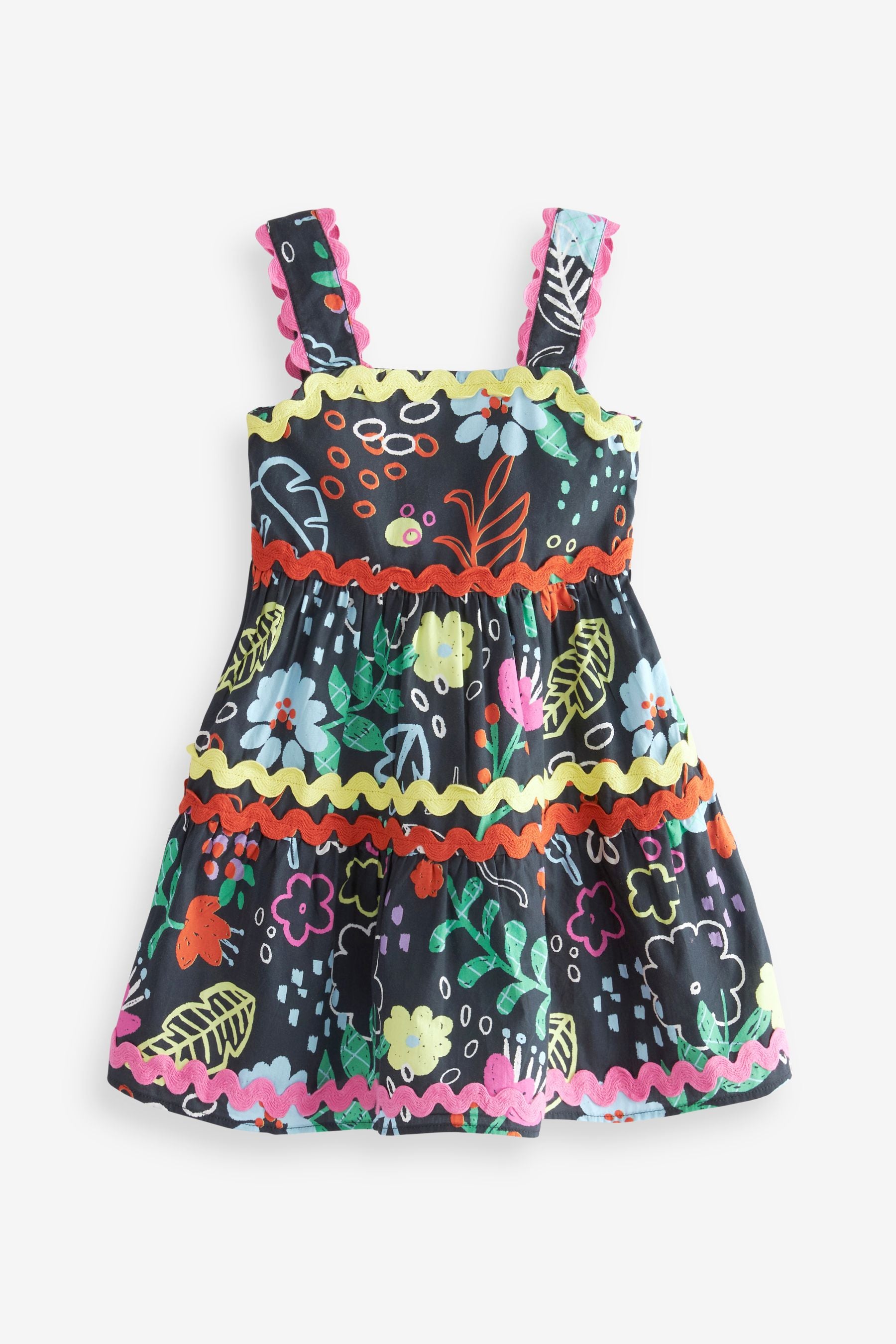 Navy Blue Ric Rac Midi Dress (3mths-8yrs)