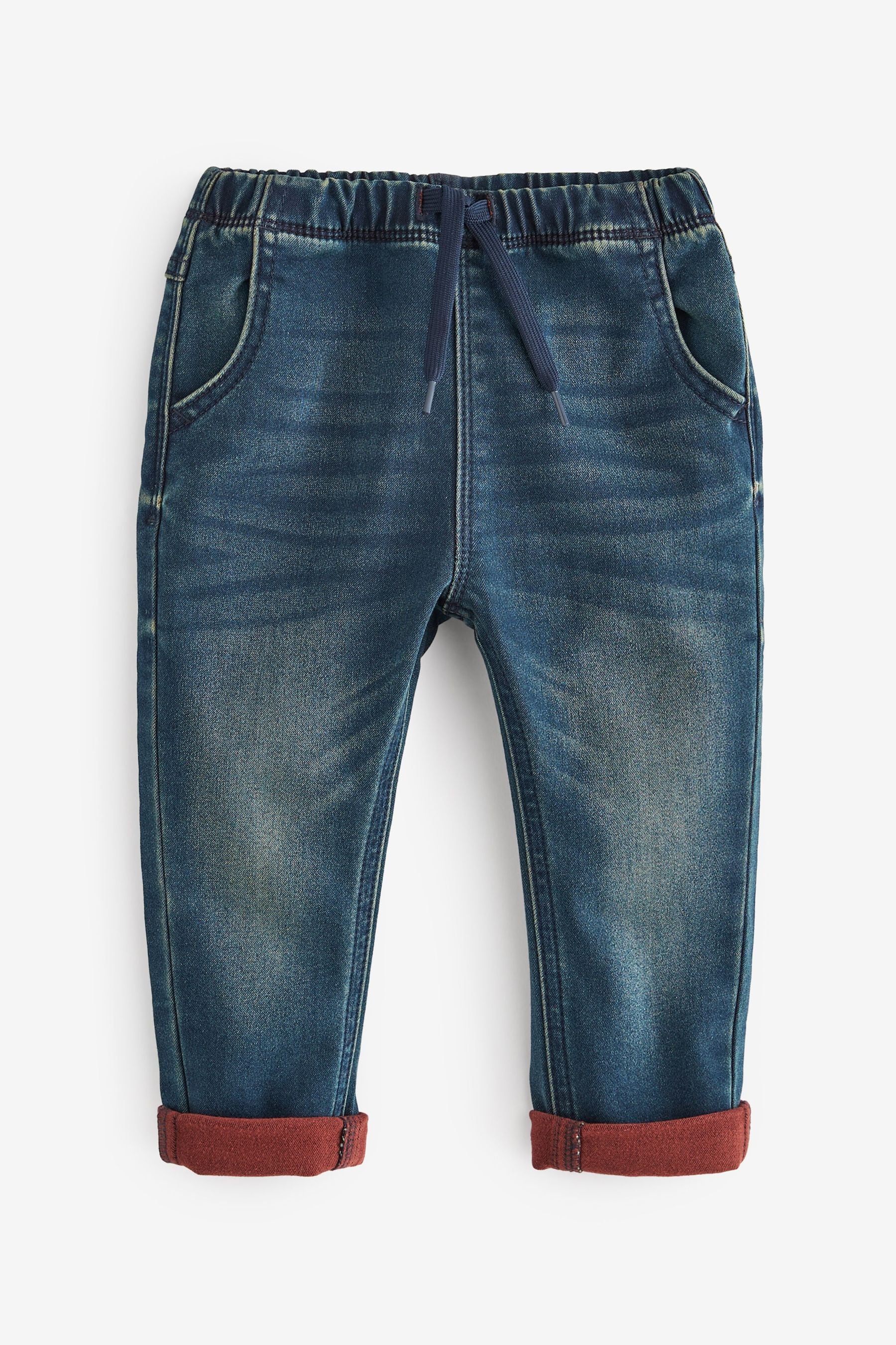 Dark Blue Rust Super Soft Pull-On Jeans With Stretch (3mths-7yrs)