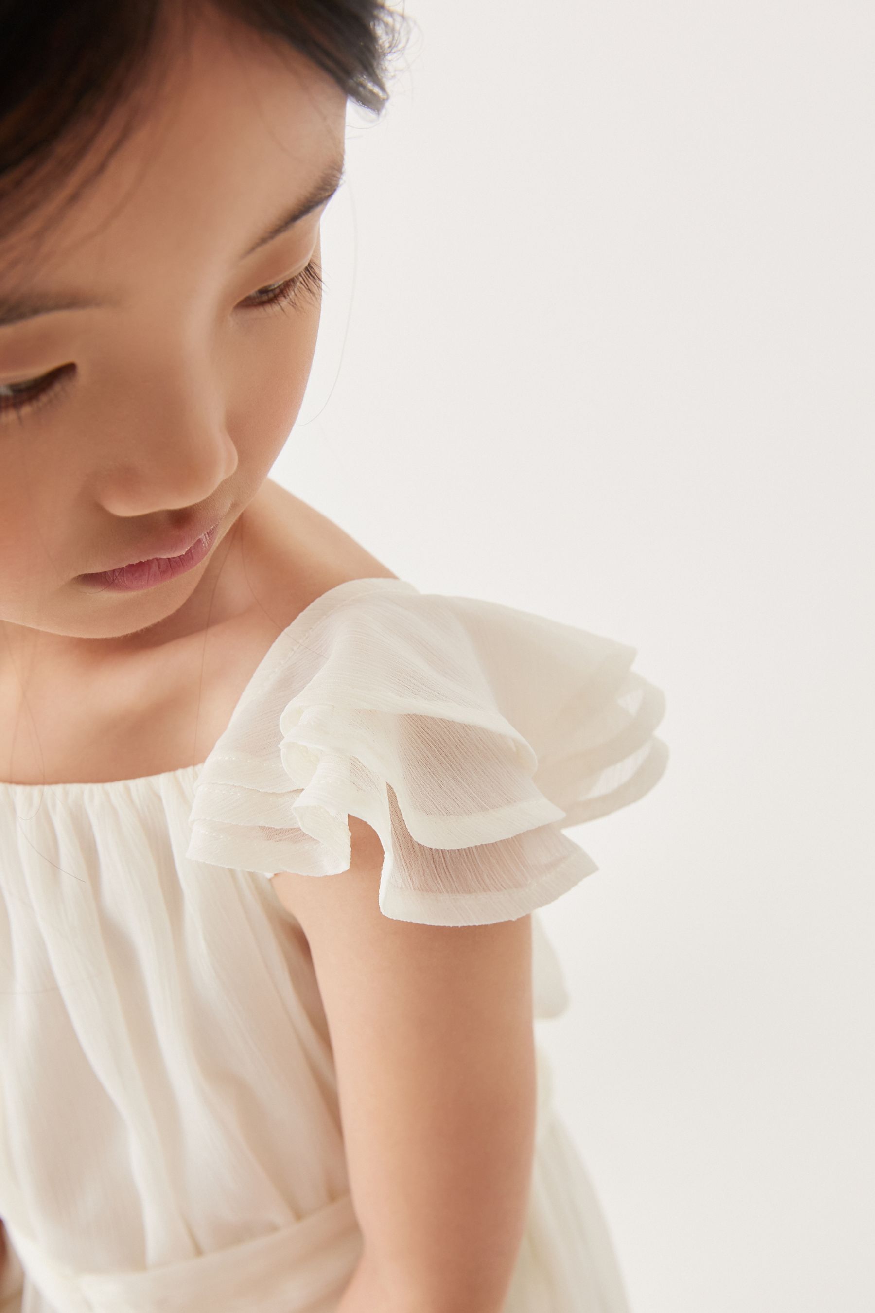 Cream Chiffon Party Dress (3-16yrs)