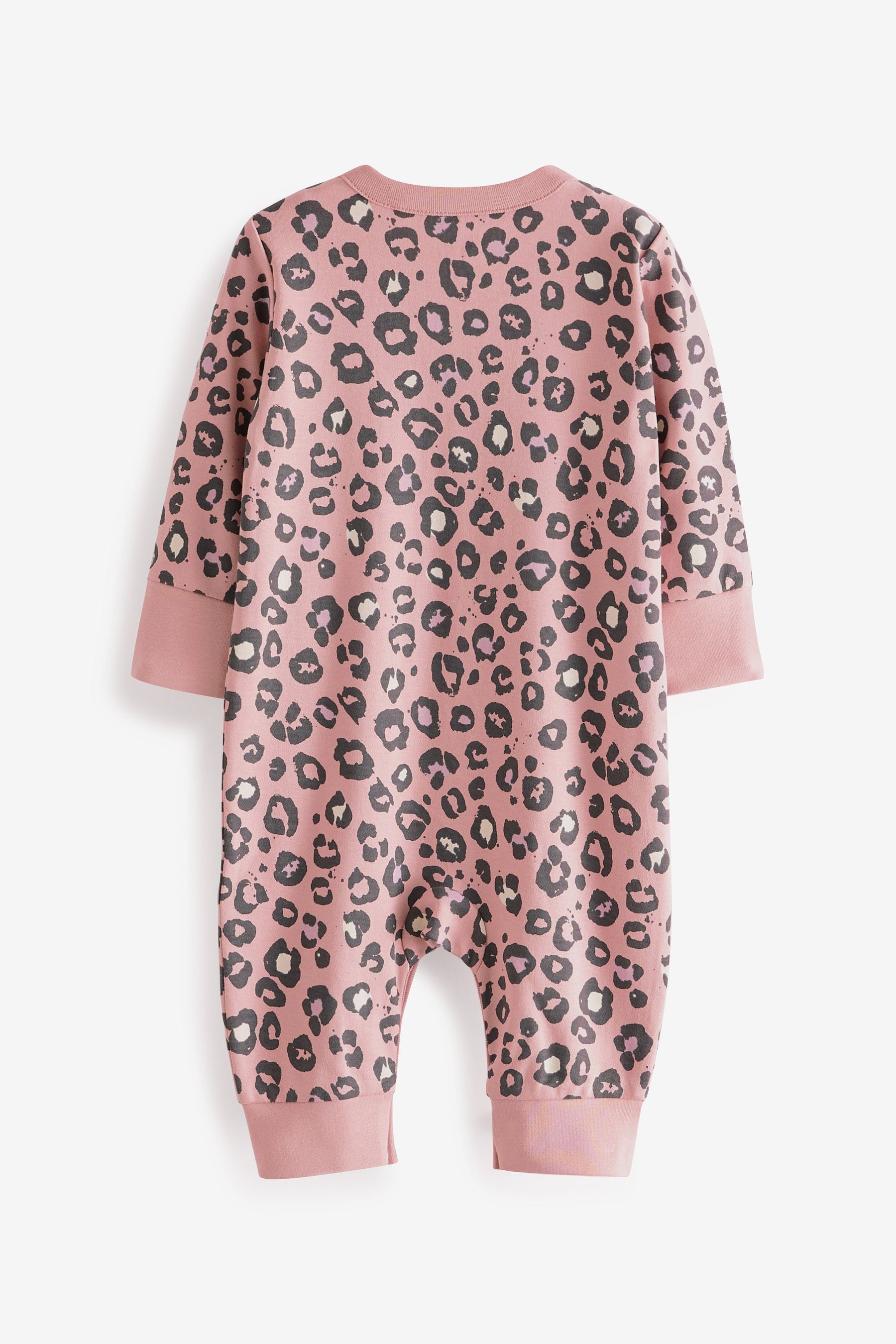 Pink Leopard Print 4 Pack Baby Footless Sleepsuits (0mths-3yrs)