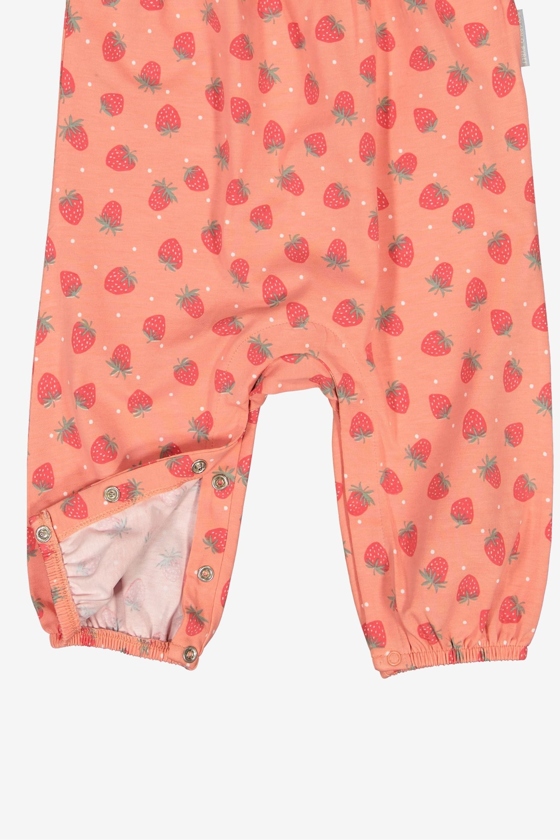 Pink PO.P Baby Pink Organic Cotton Strawberry Print Playsuit