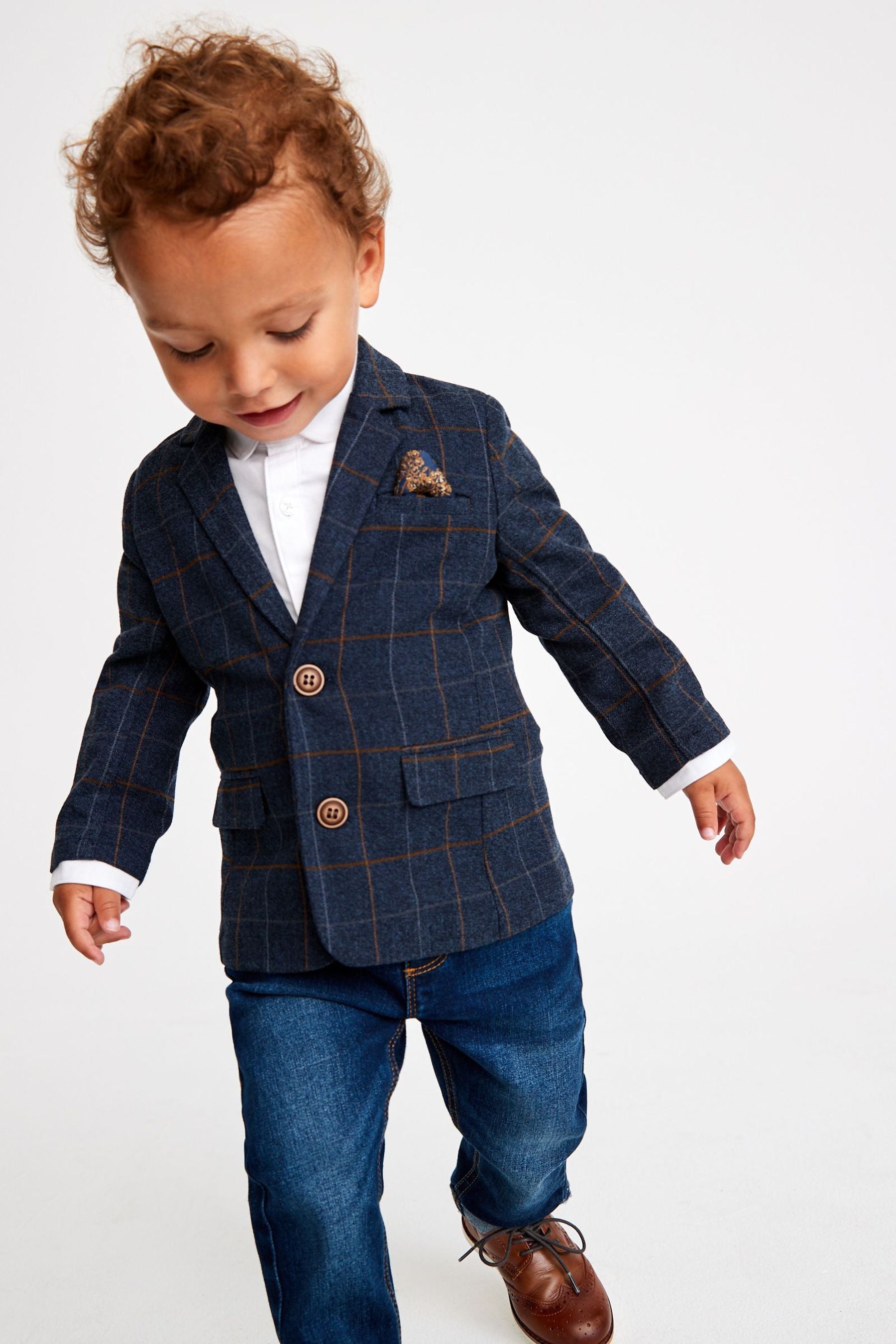 Navy Heritage Check Blazer (3mths-9yrs)