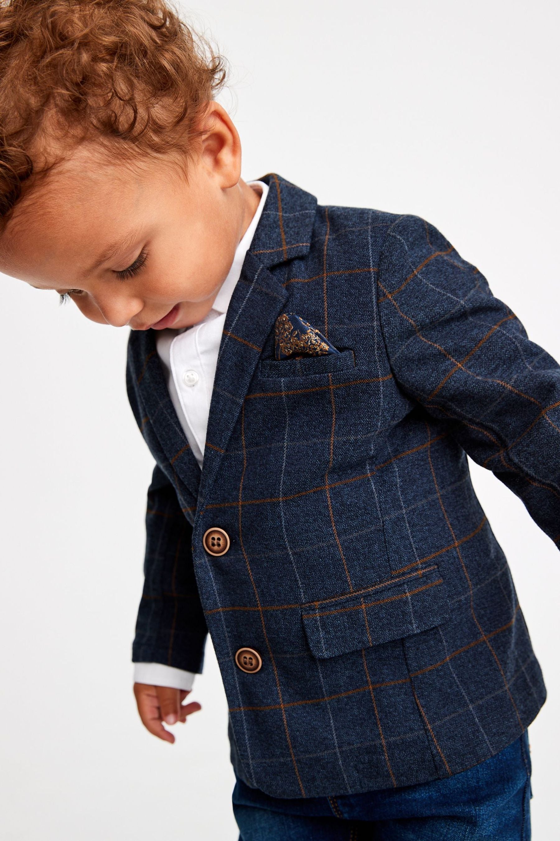 Navy Heritage Check Blazer (3mths-9yrs)