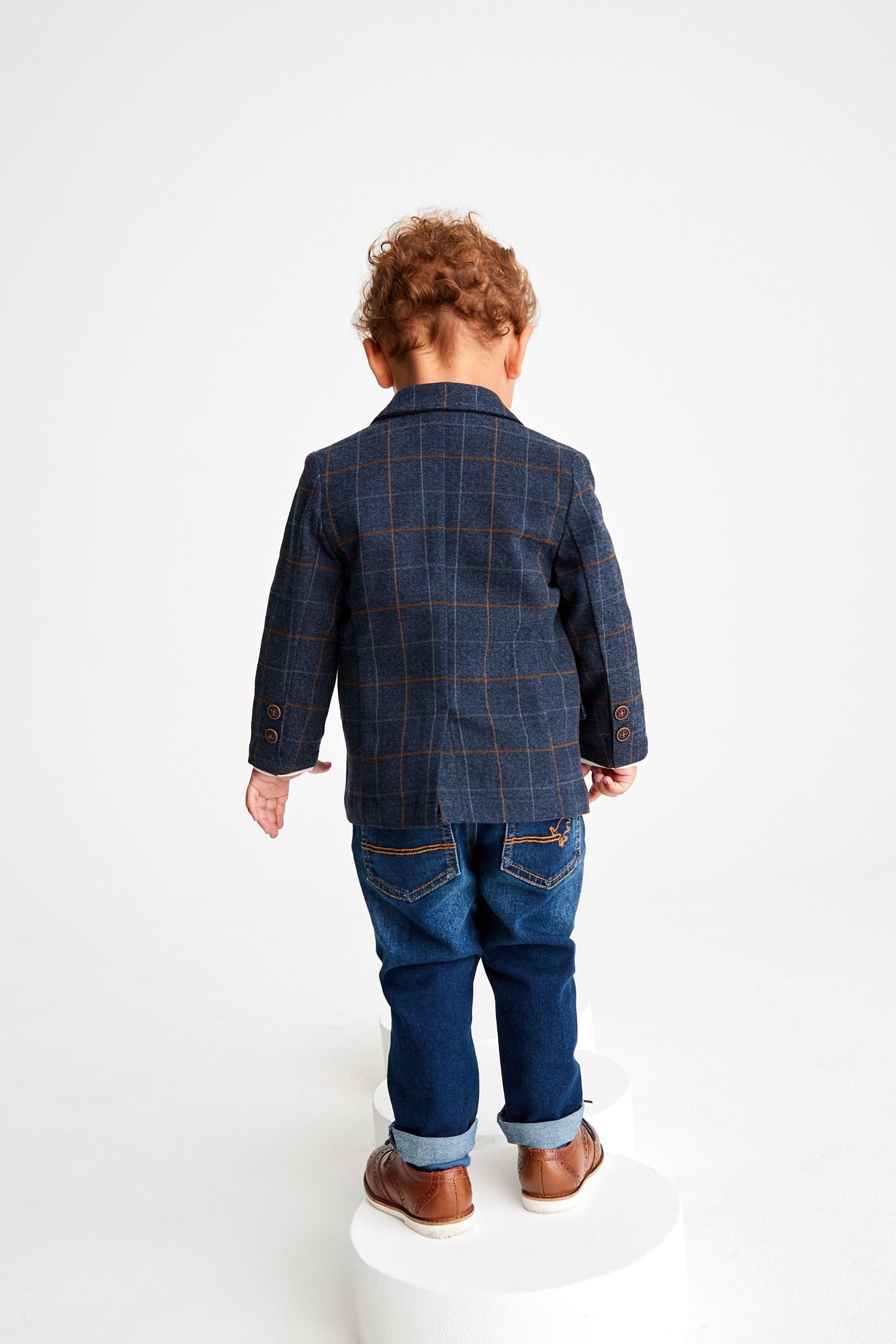 Navy Heritage Check Blazer (3mths-9yrs)