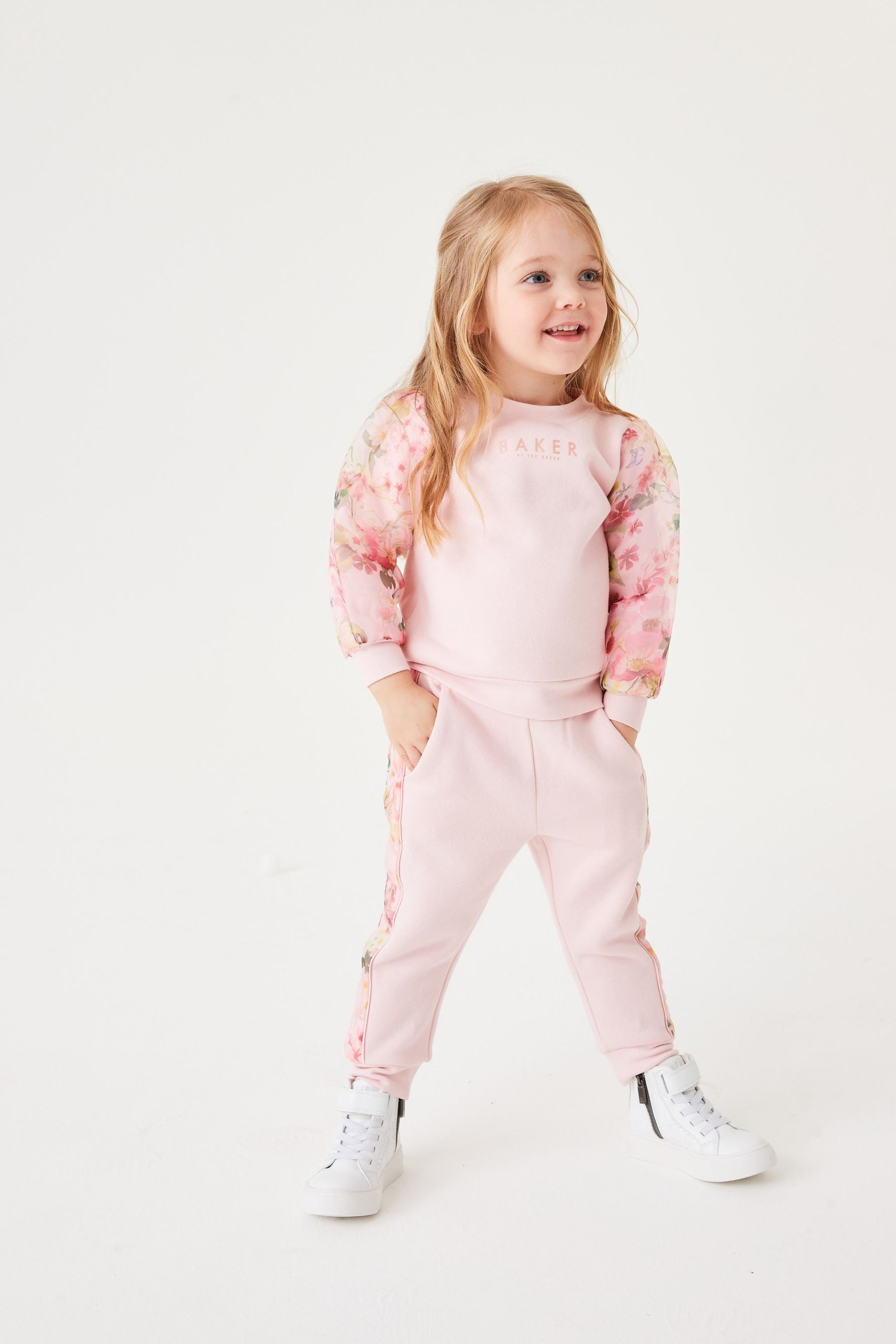 Baker by Ted Baker Pink Organza Sweatshirt and Joggers Set