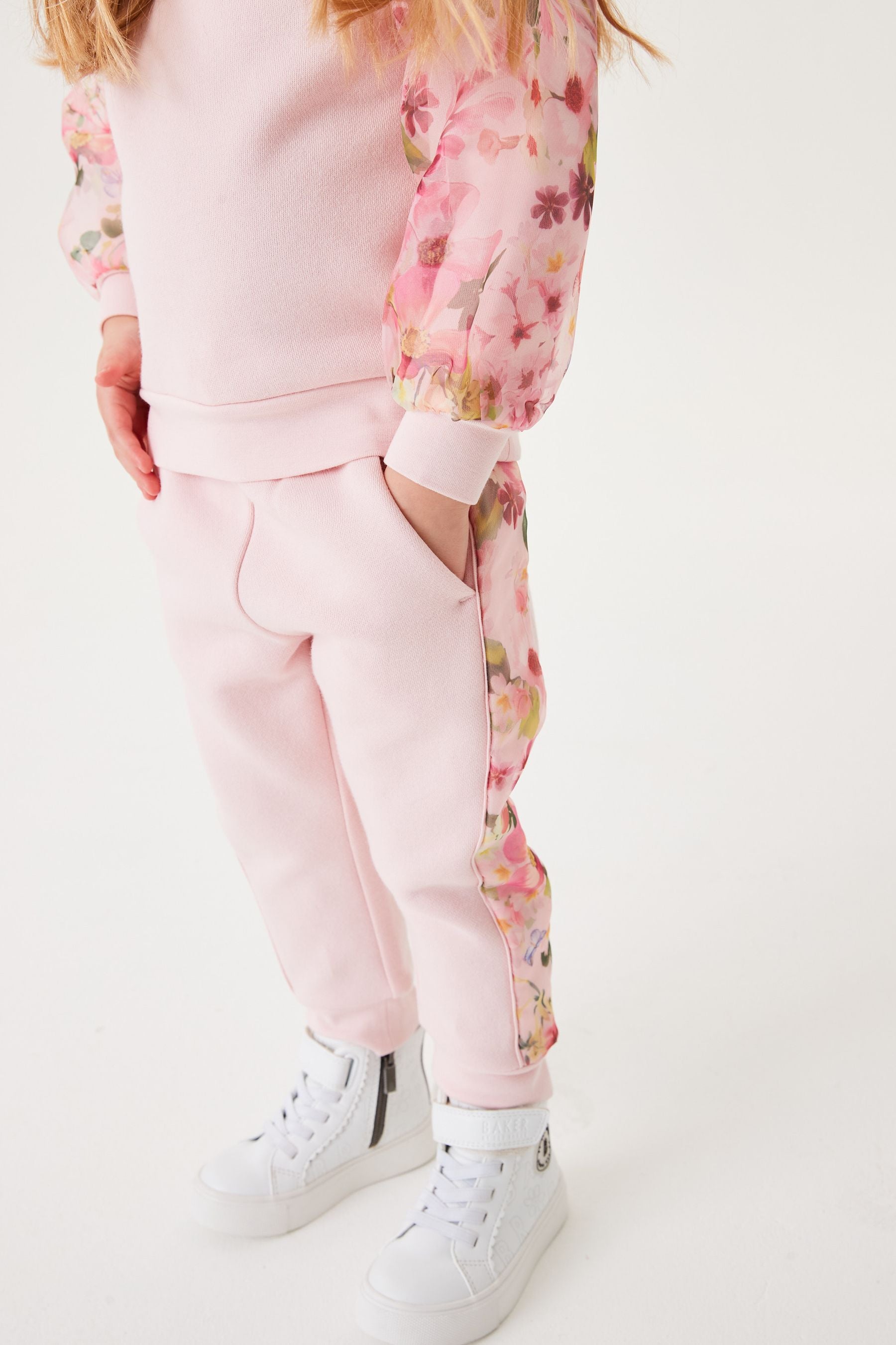 Baker by Ted Baker Pink Organza Sweatshirt and Joggers Set