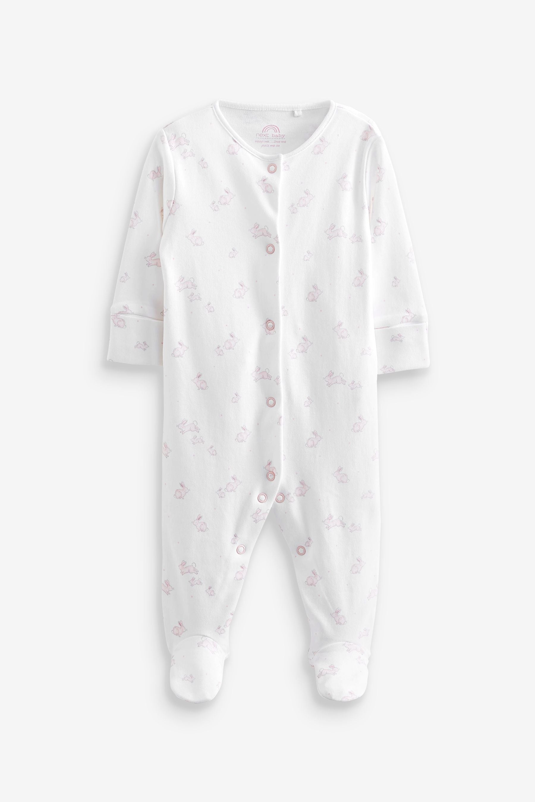 Pink/White 4 Piece Baby Sleepsuit, Bodysuit, Hat And Bib Set (0-9mths)