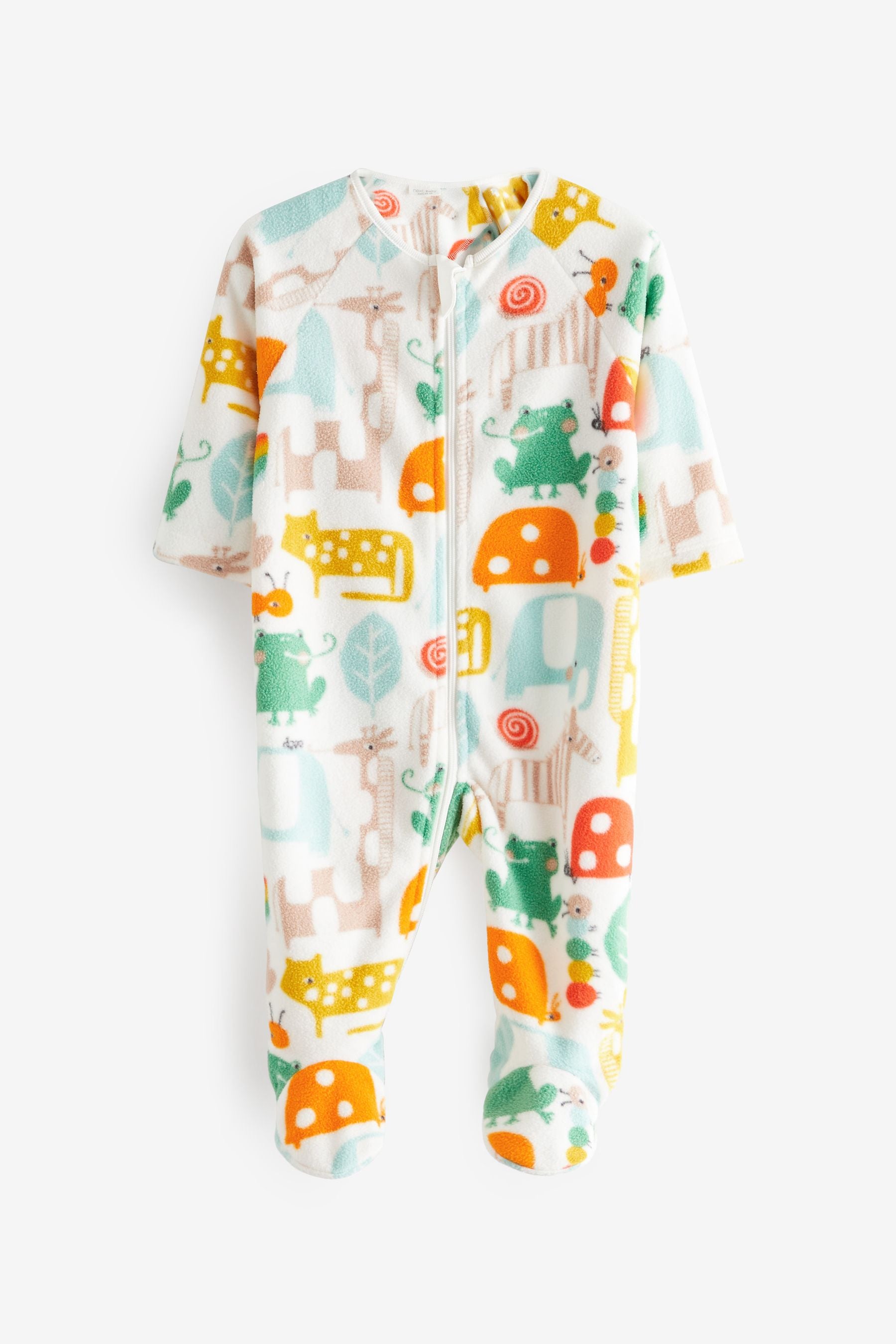 Rainbow Character Lightweight Fleece Baby Sleepsuit