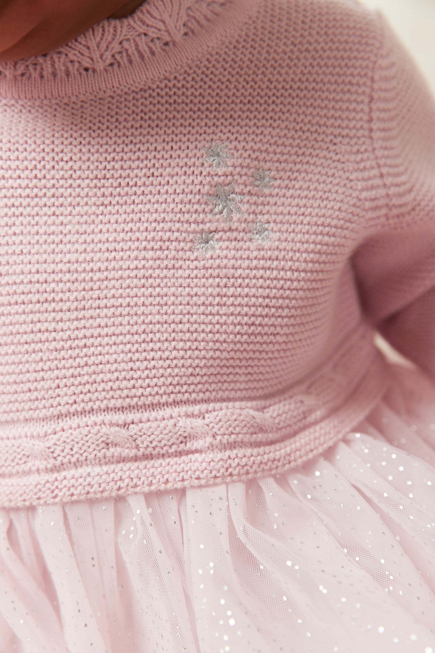 Pink Baby Knitted Mesh Tutu Dress (0mths-2yrs)