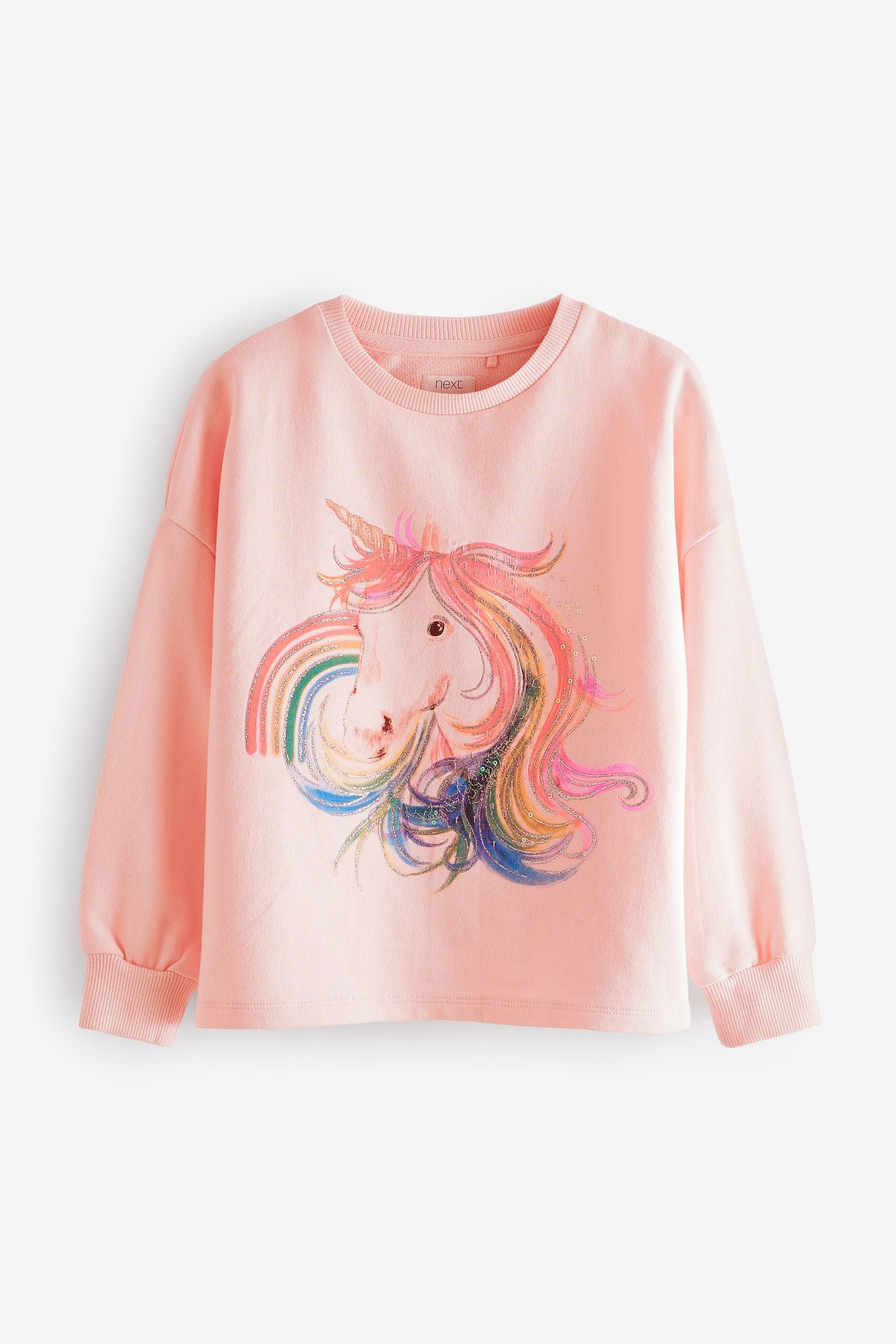 Pink Sequin Unicorn Long Sleeve Top (3-16yrs)