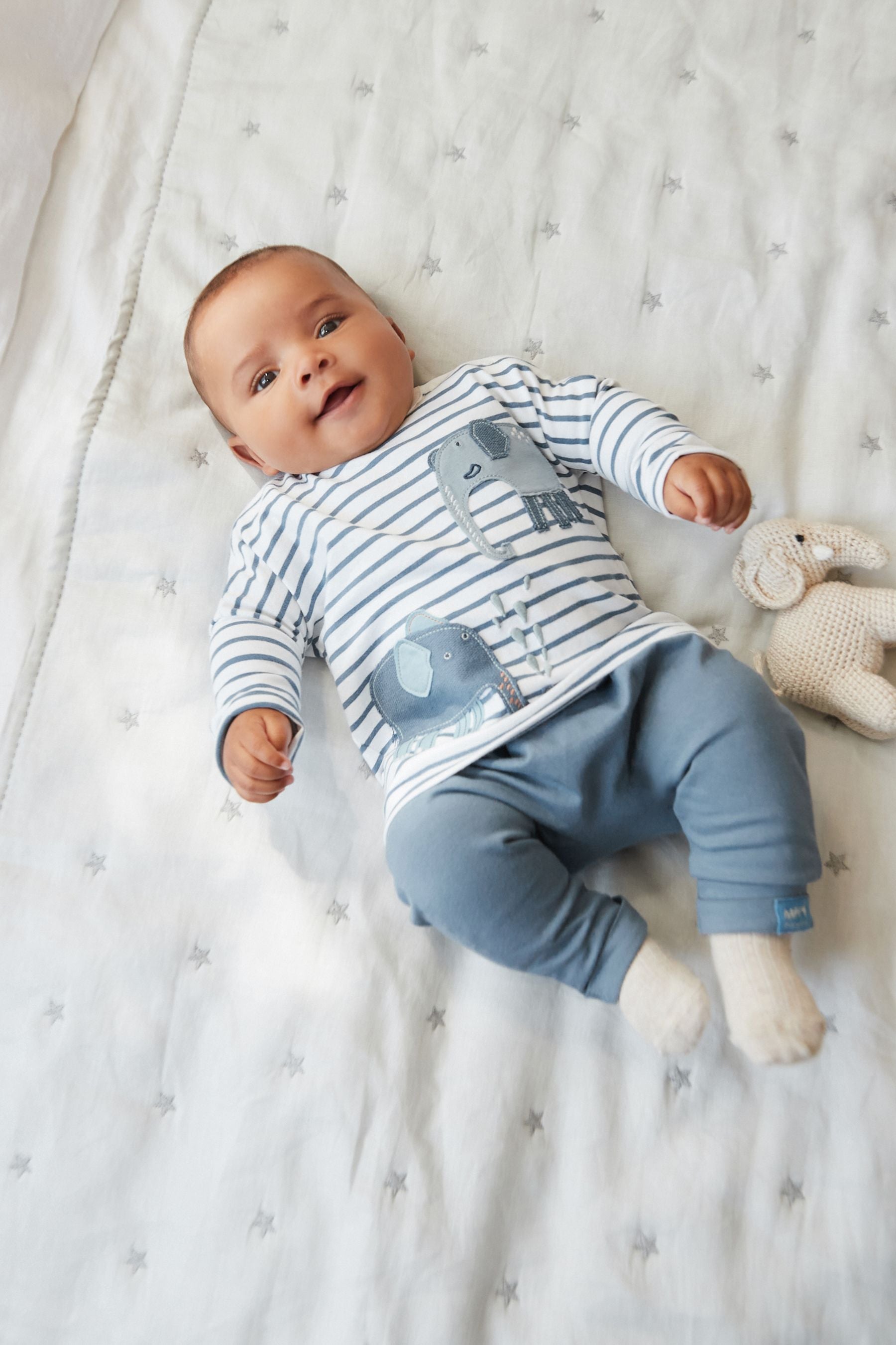 Blue Elephant Baby T-Shirt And Leggings 2 Piece Set