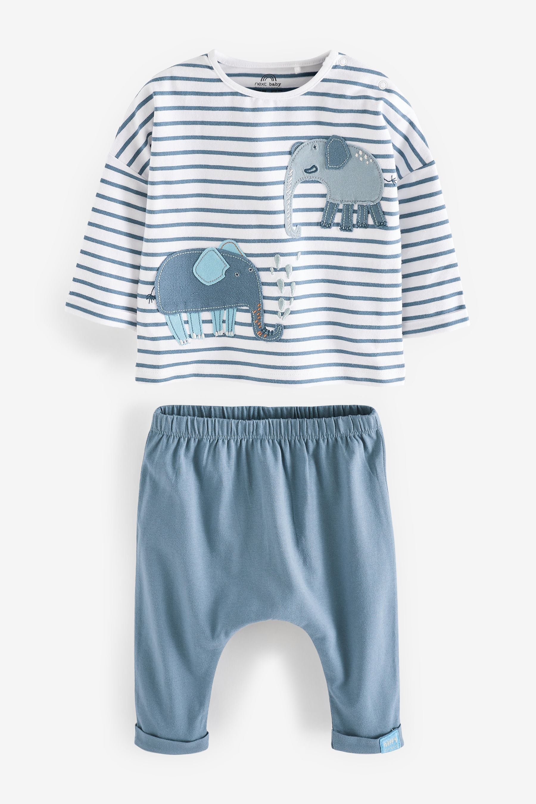 Blue Elephant Baby T-Shirt And Leggings 2 Piece Set