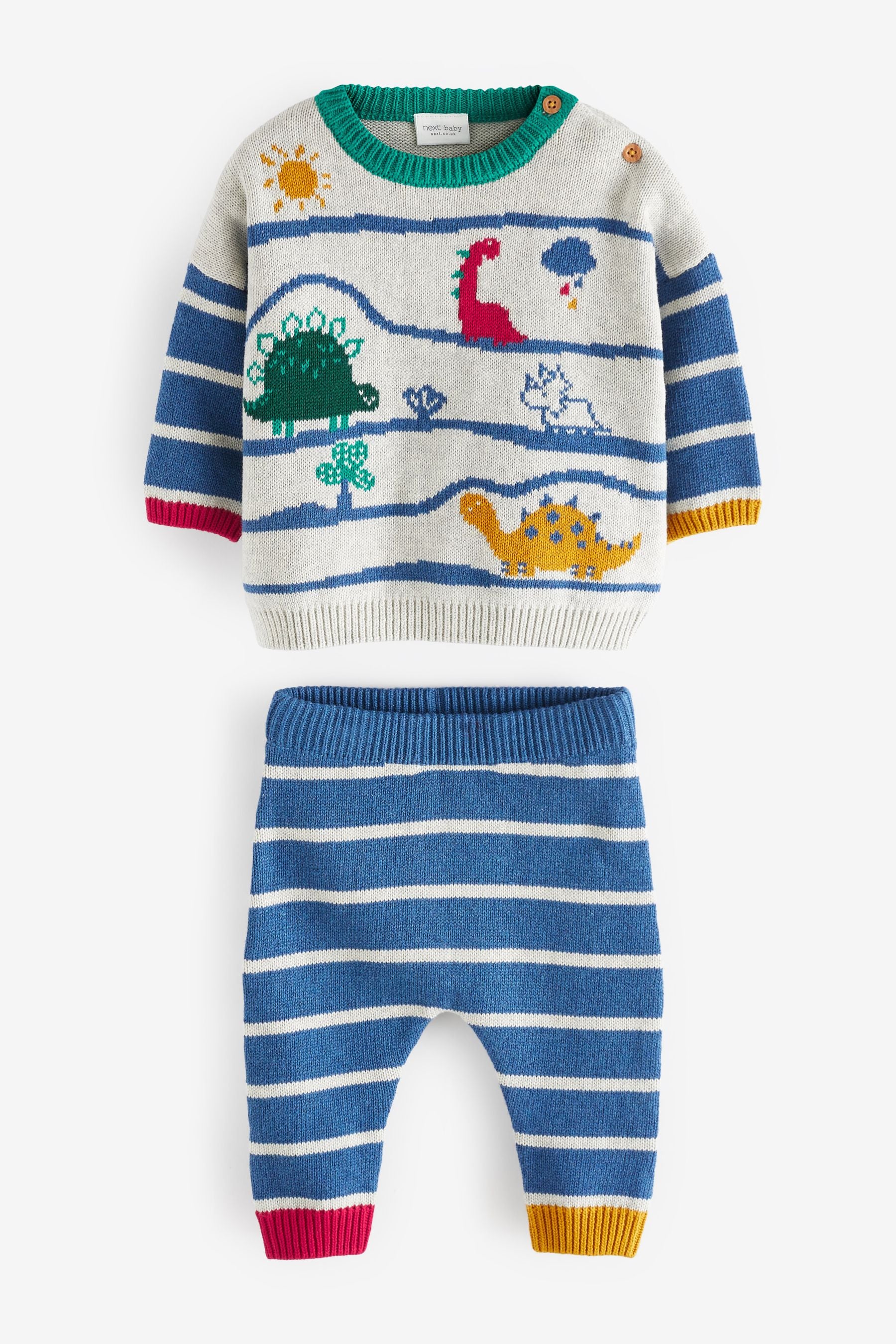 Blue Two Piece Baby Knit Set (0mths-2yrs)