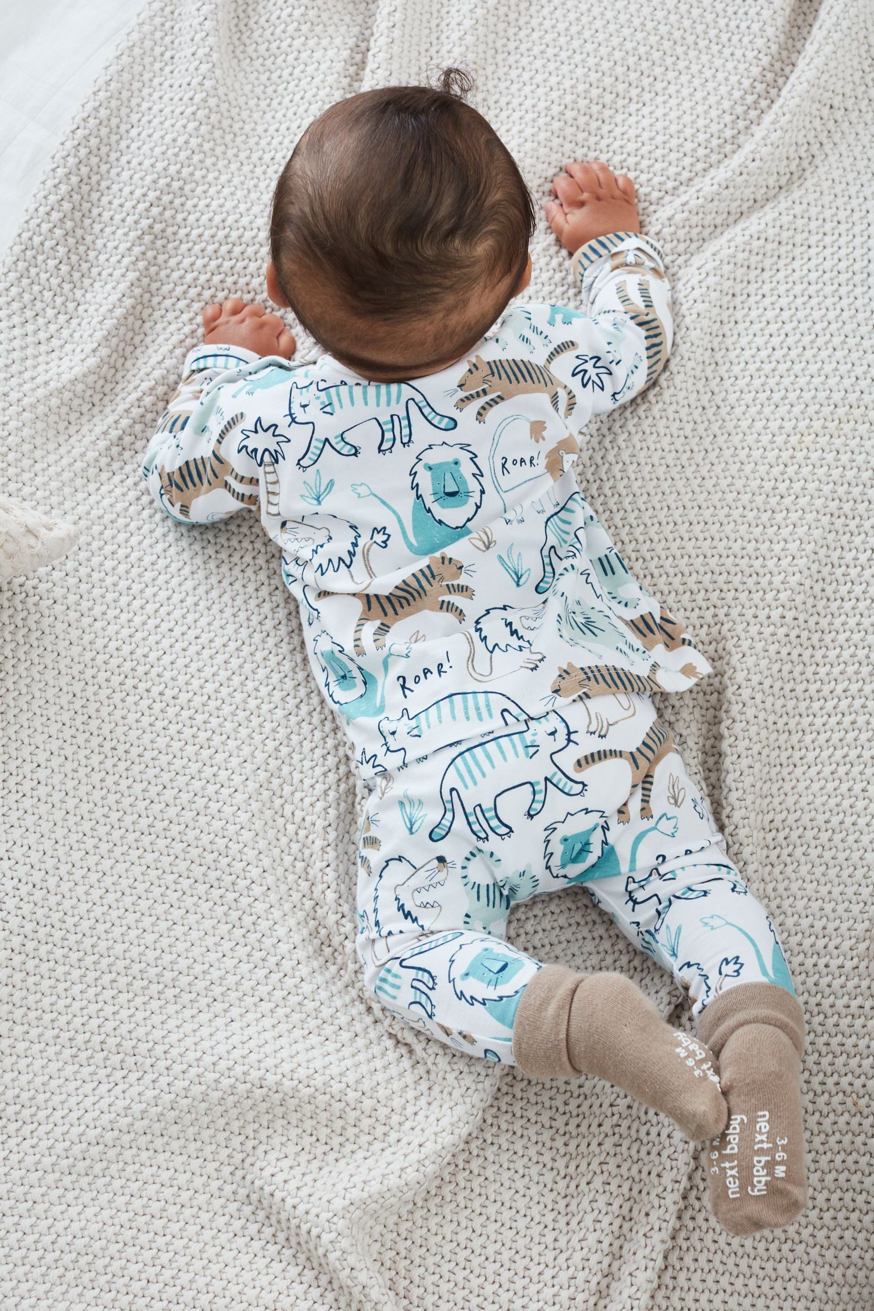 Blue/White 3 Piece Baby Sweater, T-Shirt & Leggings Set