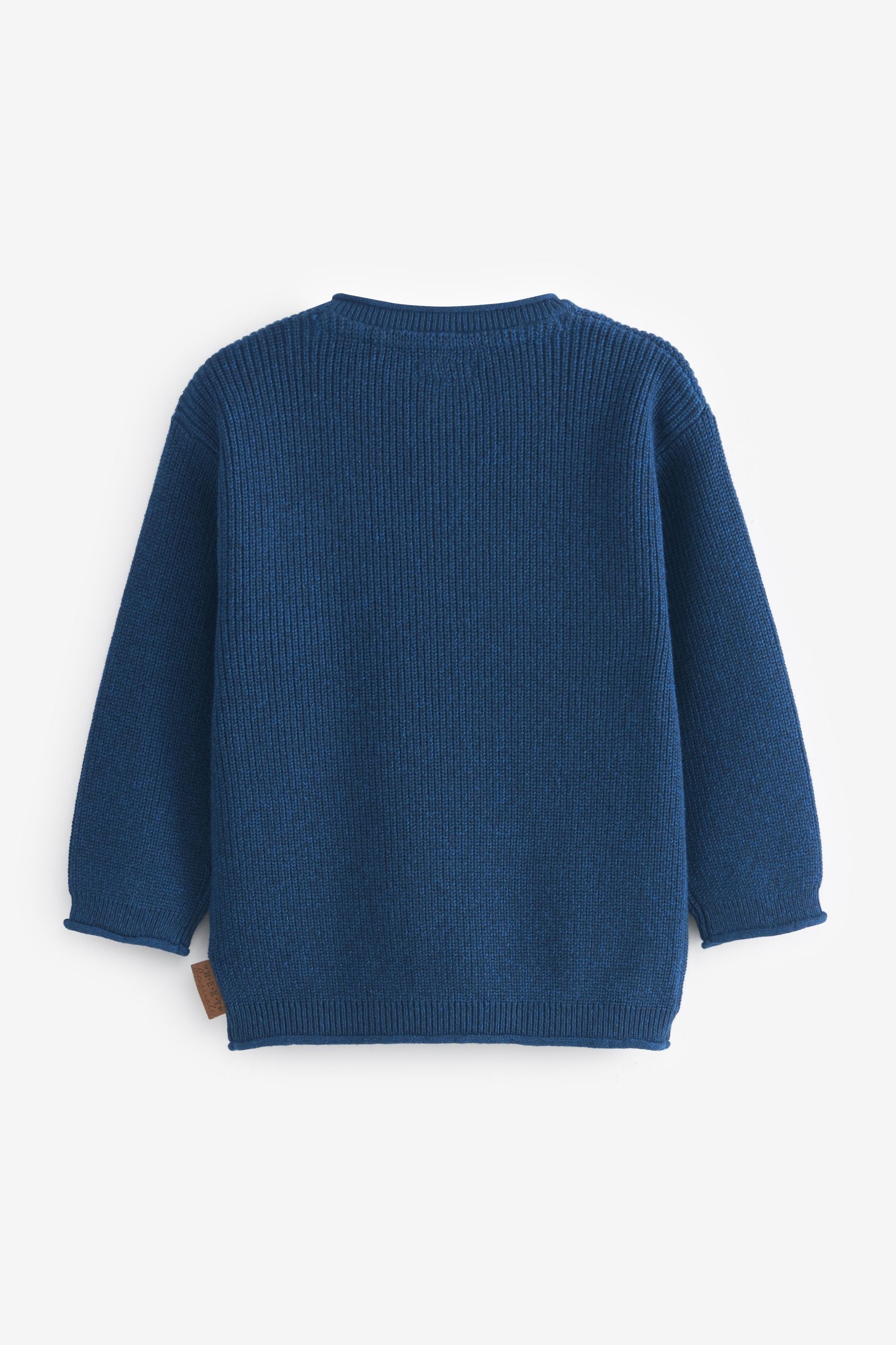 Indigo Blue Henley Button Neck Jumper (3mths-7yrs)