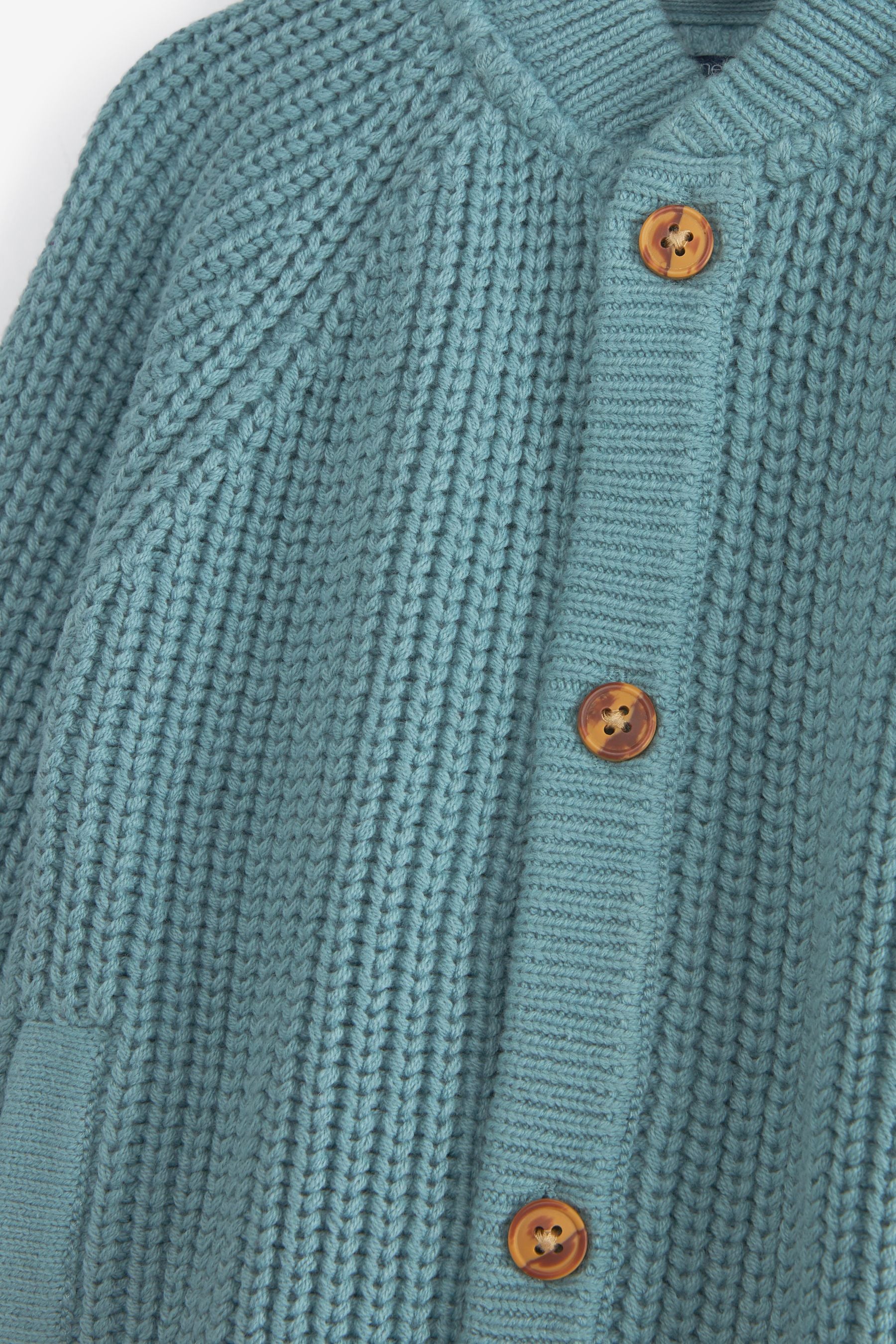 Mineral Green Chunky Button Through Cardigan (3mths-7yrs)