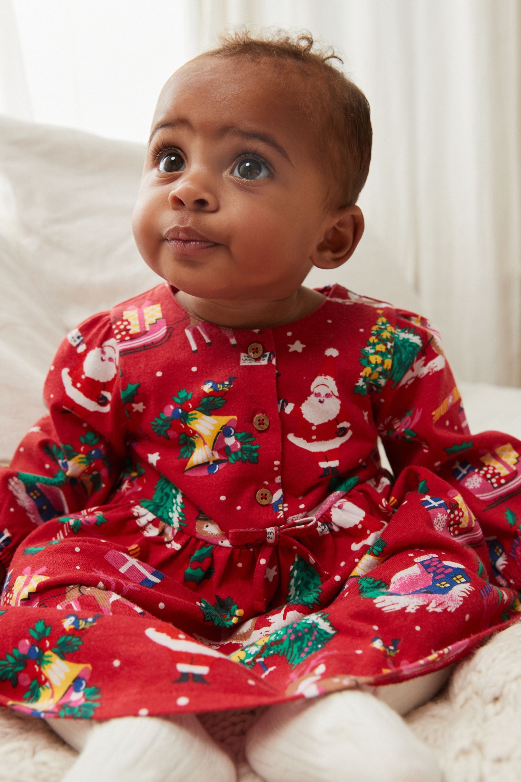 Red Christmas Baby Jersey Dress (0mths-2yrs)