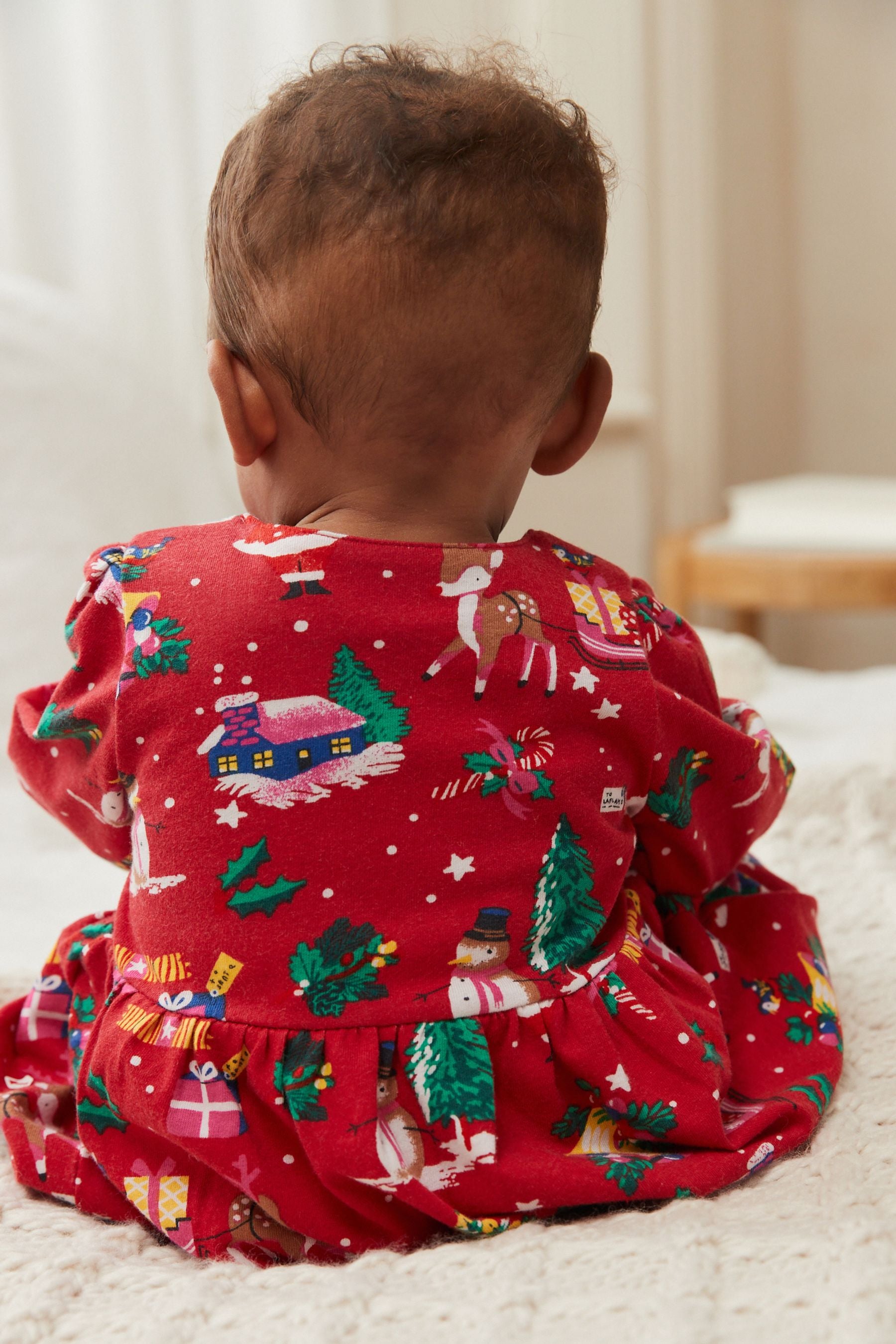 Red Christmas Baby Jersey Dress (0mths-2yrs)