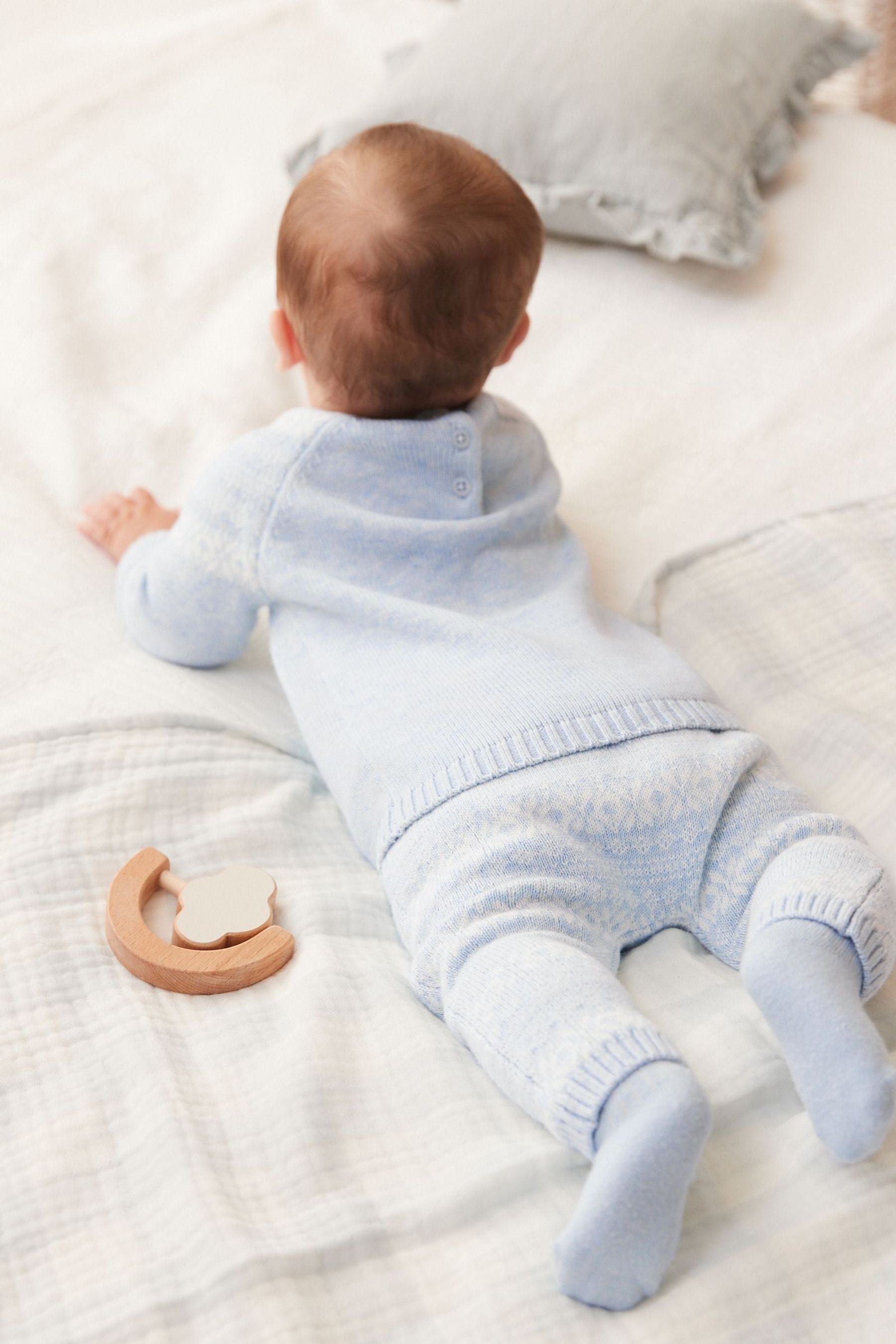 Blue Two Piece Baby Fairisle Knit Set (0mths-2yrs)