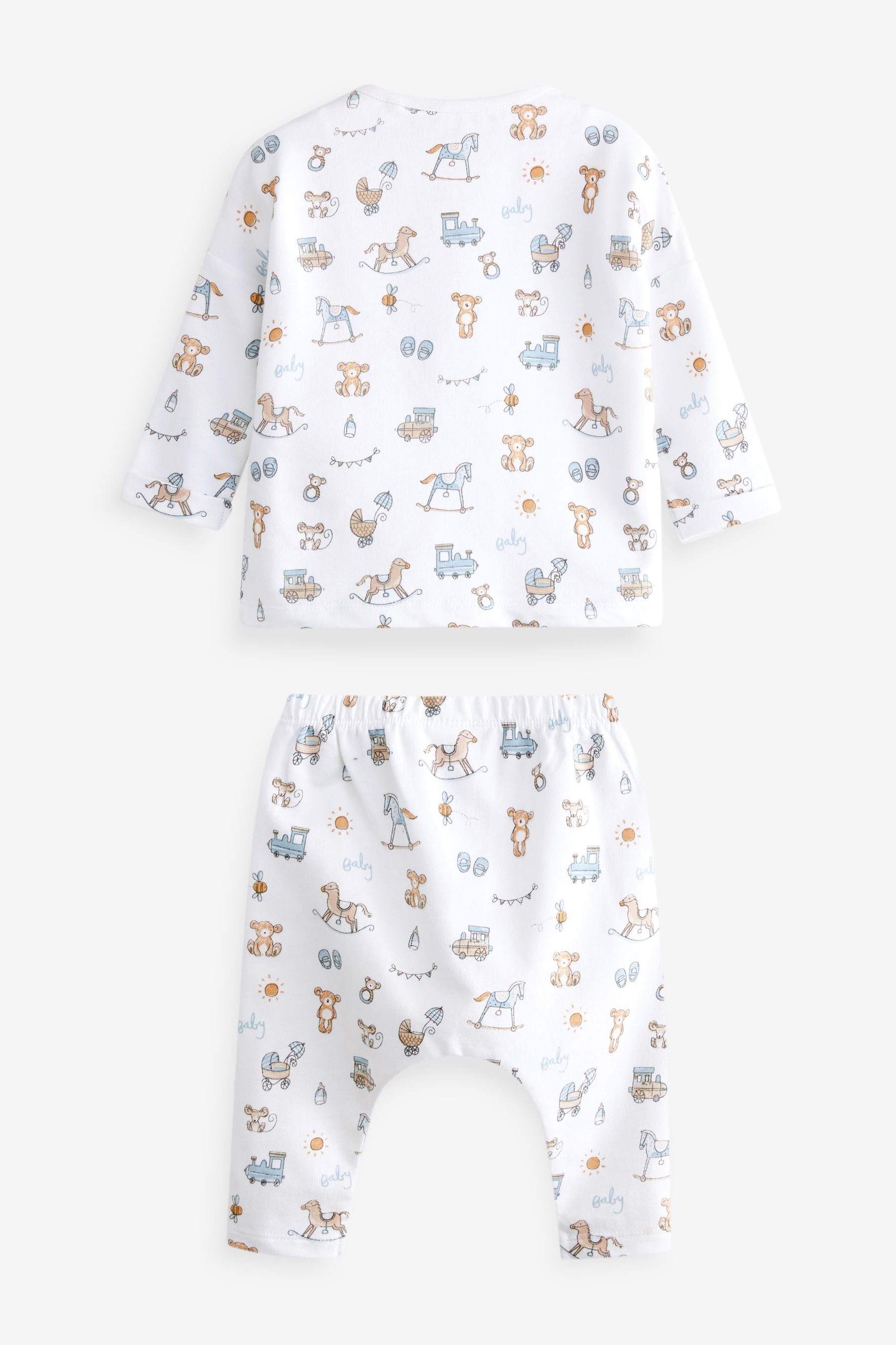 White Bear Print 2 Piece Baby Top and Legging Set