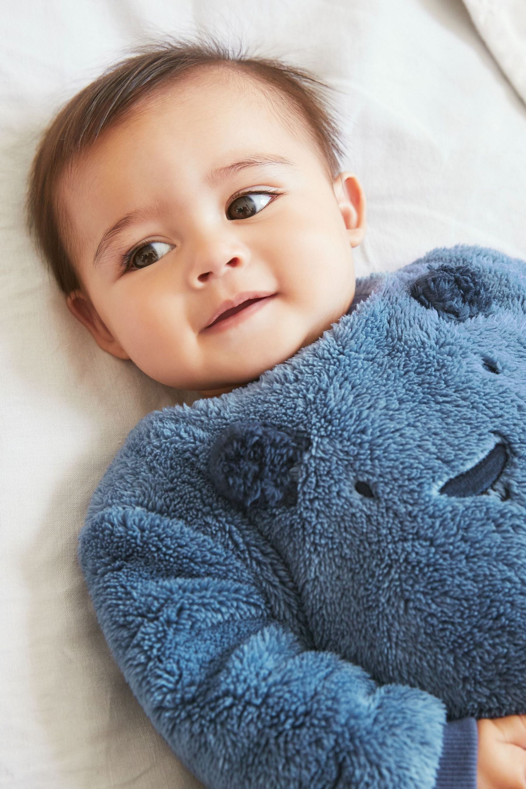 Blue Baby Bear Fleece Top And Leggings Set