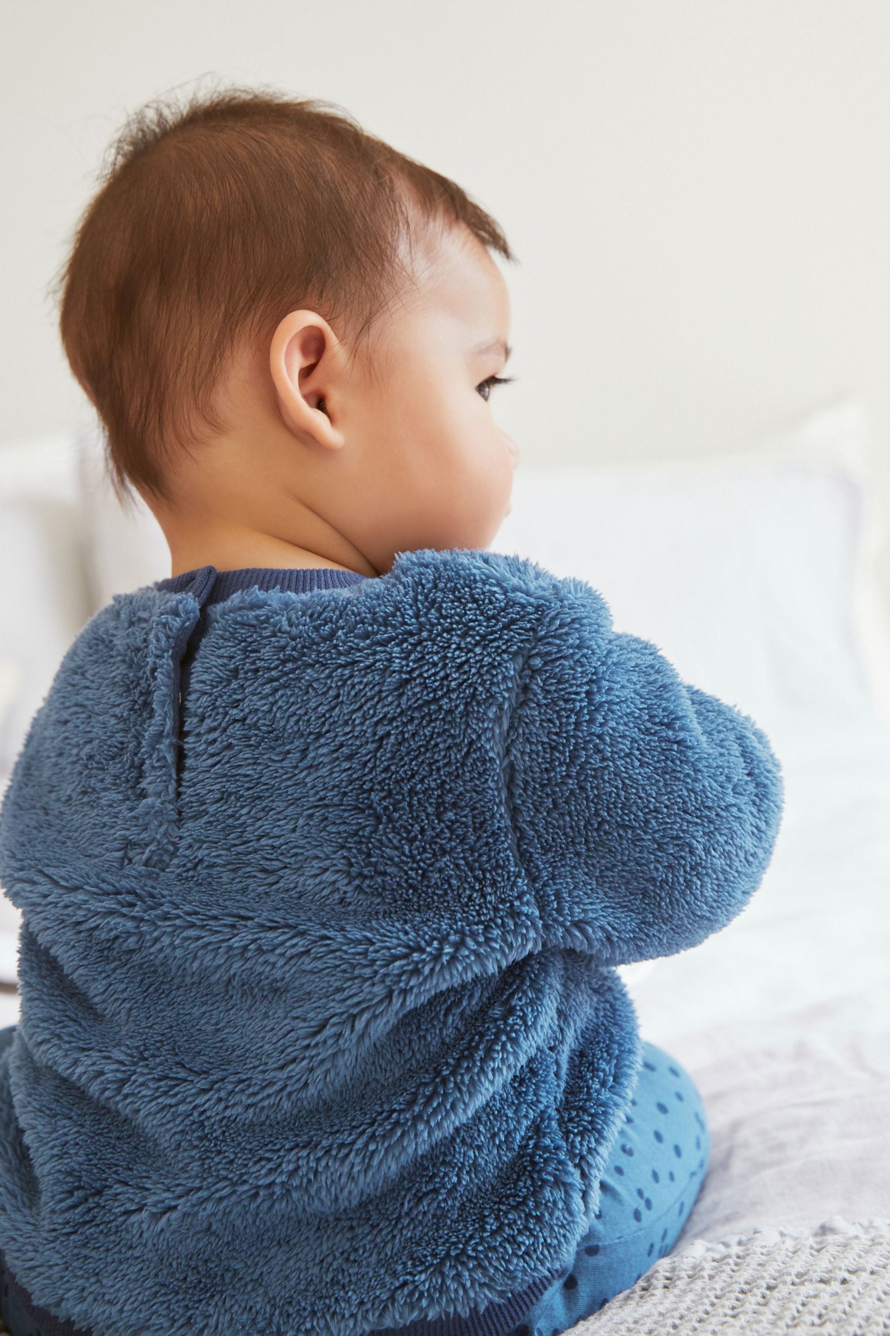 Blue Baby Bear Fleece Top And Leggings Set