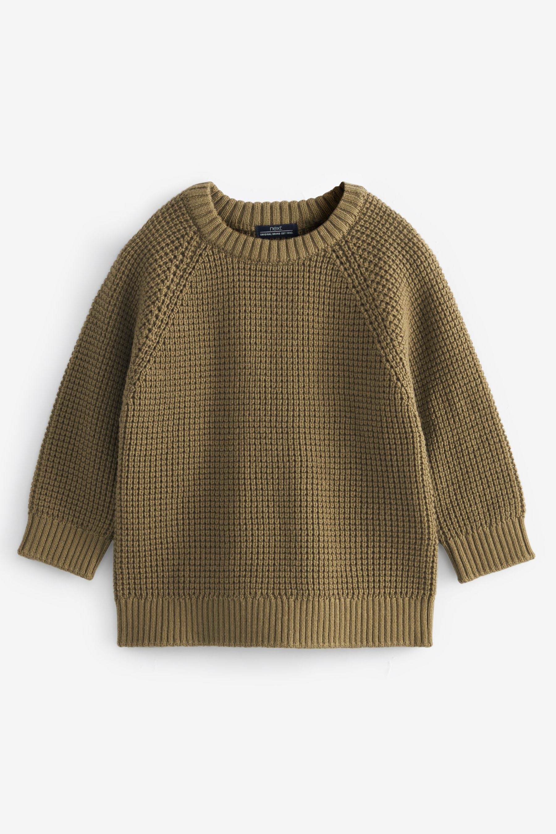 Khaki/Green Textured Knit Jumper (3mths-7yrs)