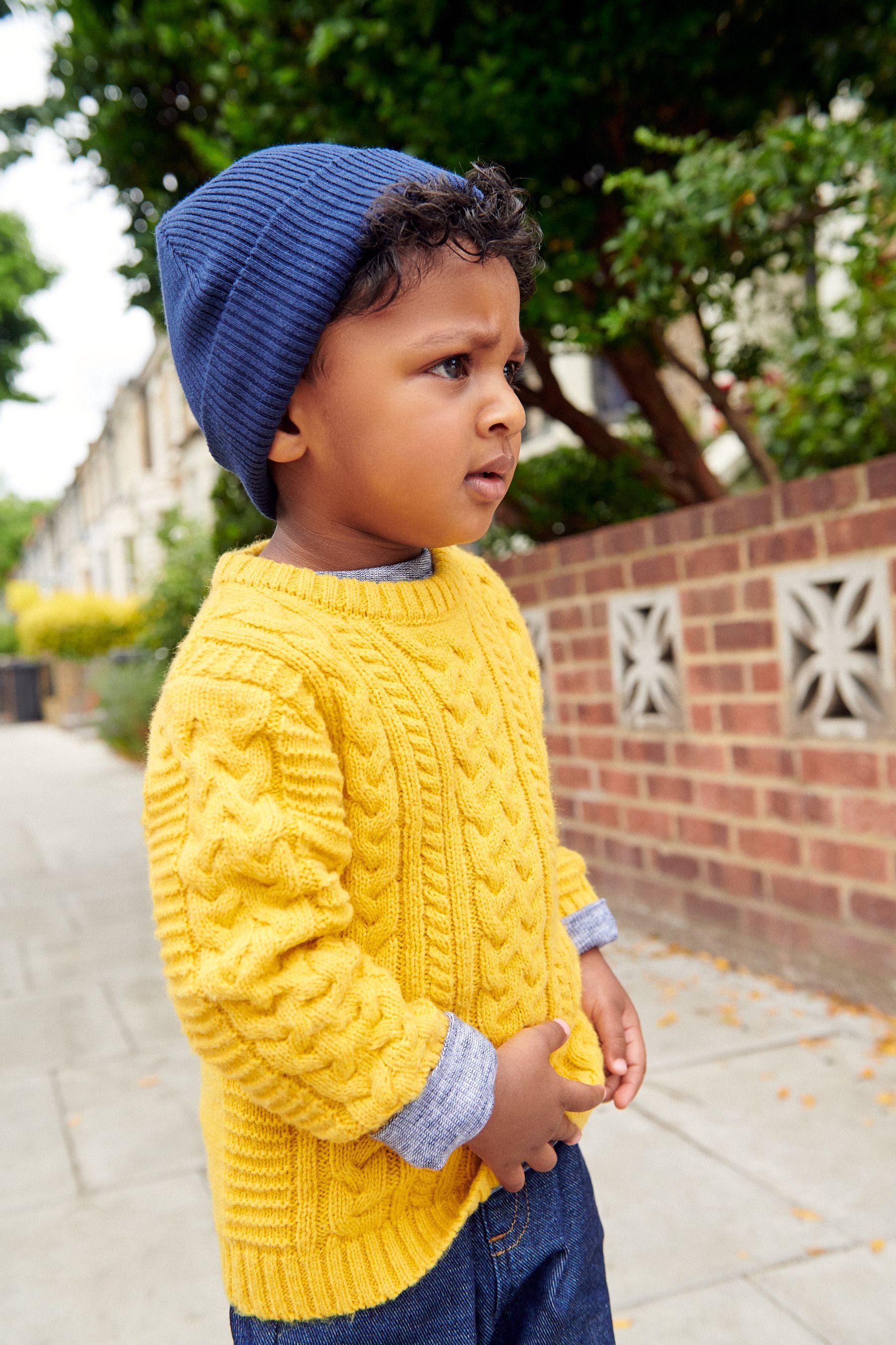 Yellow Cable Crew Jumper (3mths-7yrs)