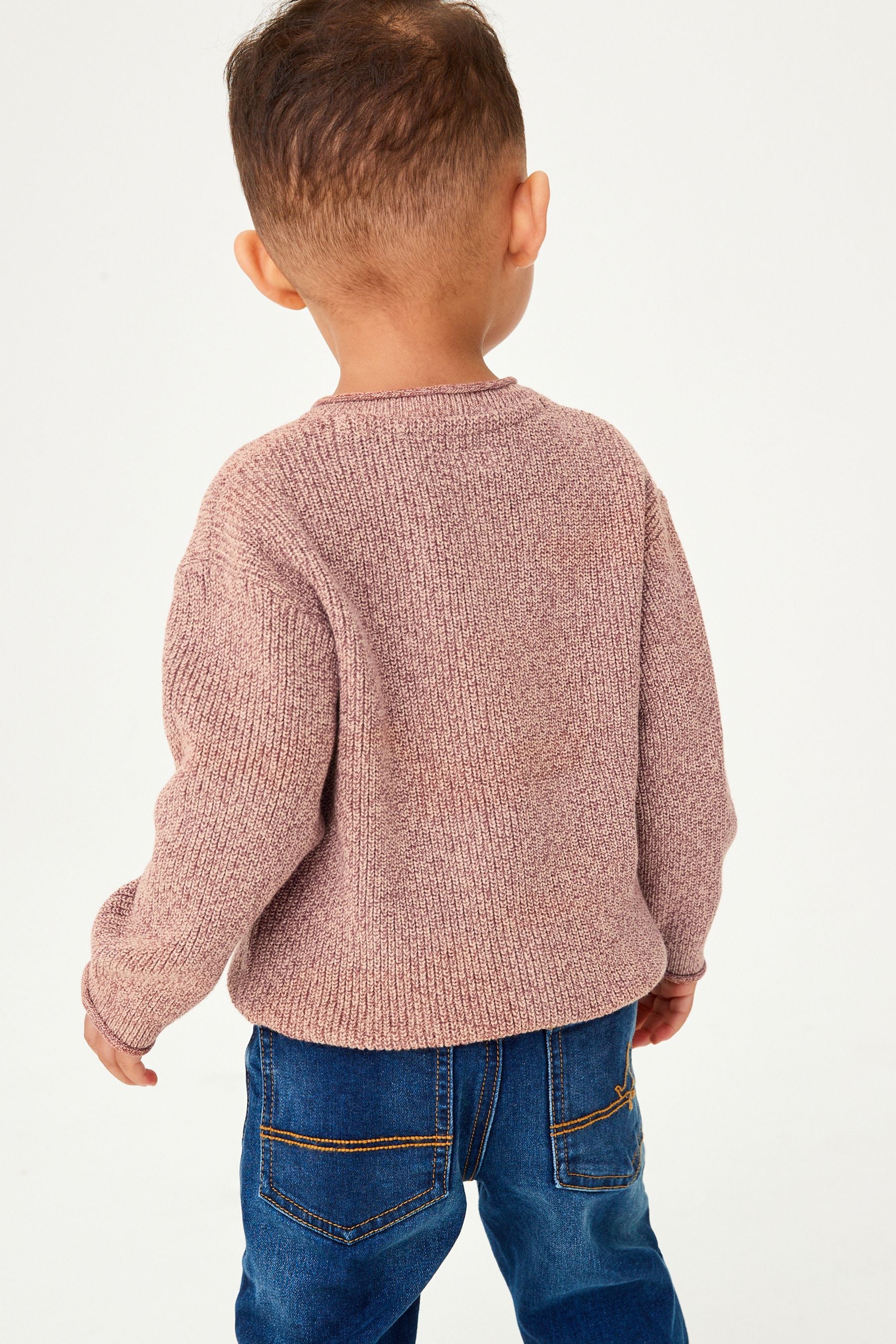 Blush Pink Henley Button Neck Jumper (3mths-7yrs)