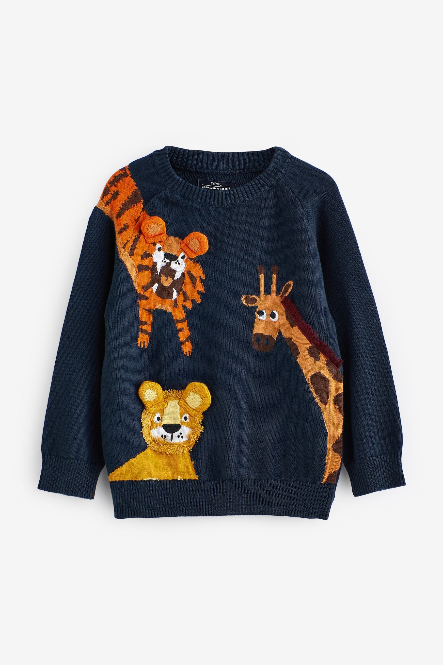 Navy Blue Safari Character Jumper (3mths-7yrs)