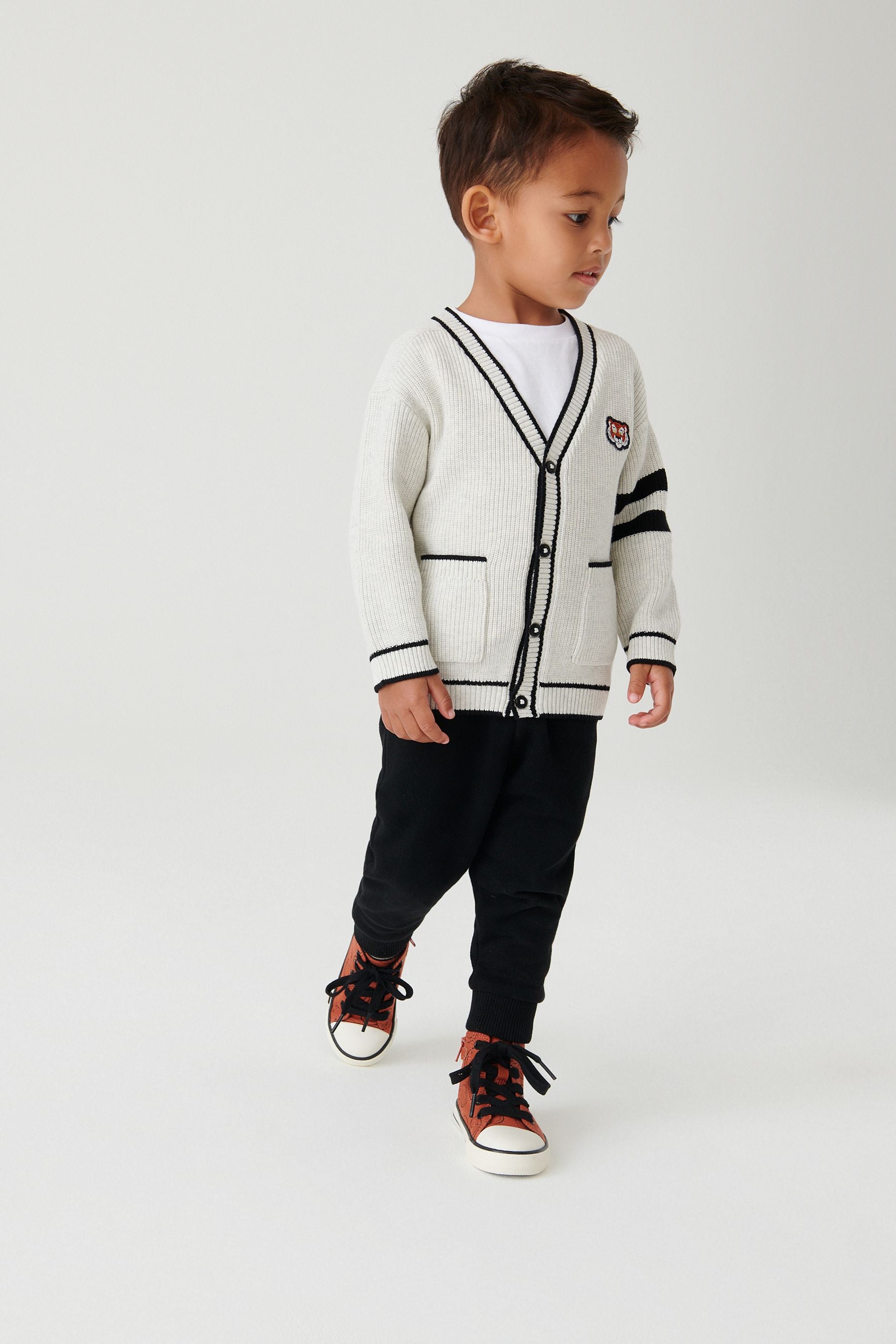 Ecru White Button Through Cardigan (3mths-7yrs)