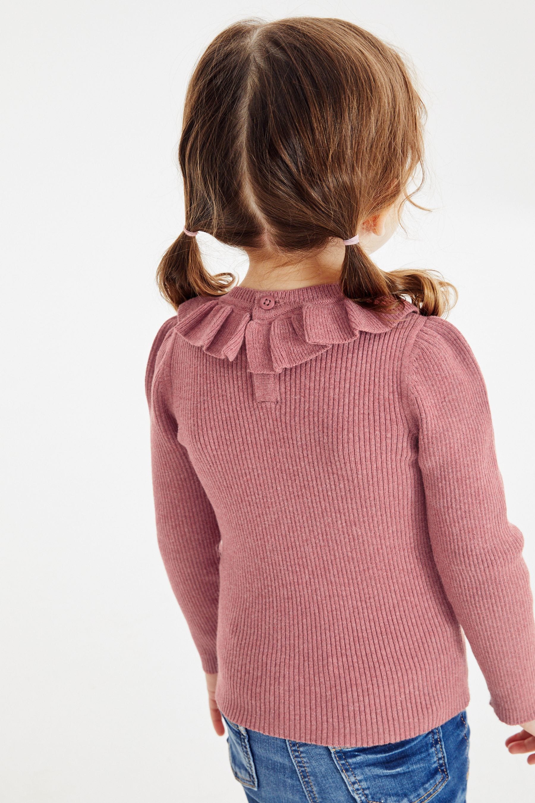 Pink Frill Neck Jumper (3mths-7yrs)