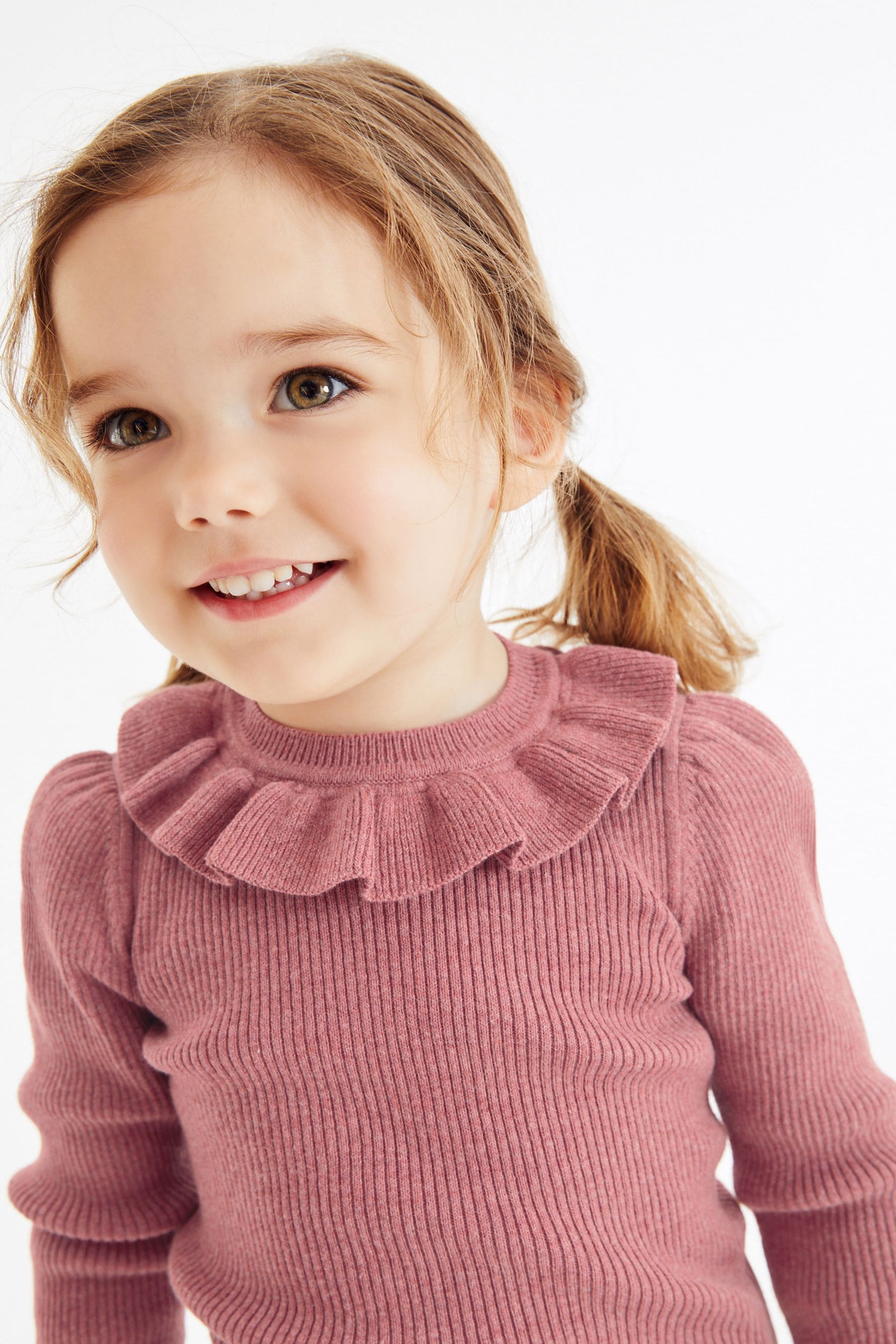 Pink Frill Neck Jumper (3mths-7yrs)