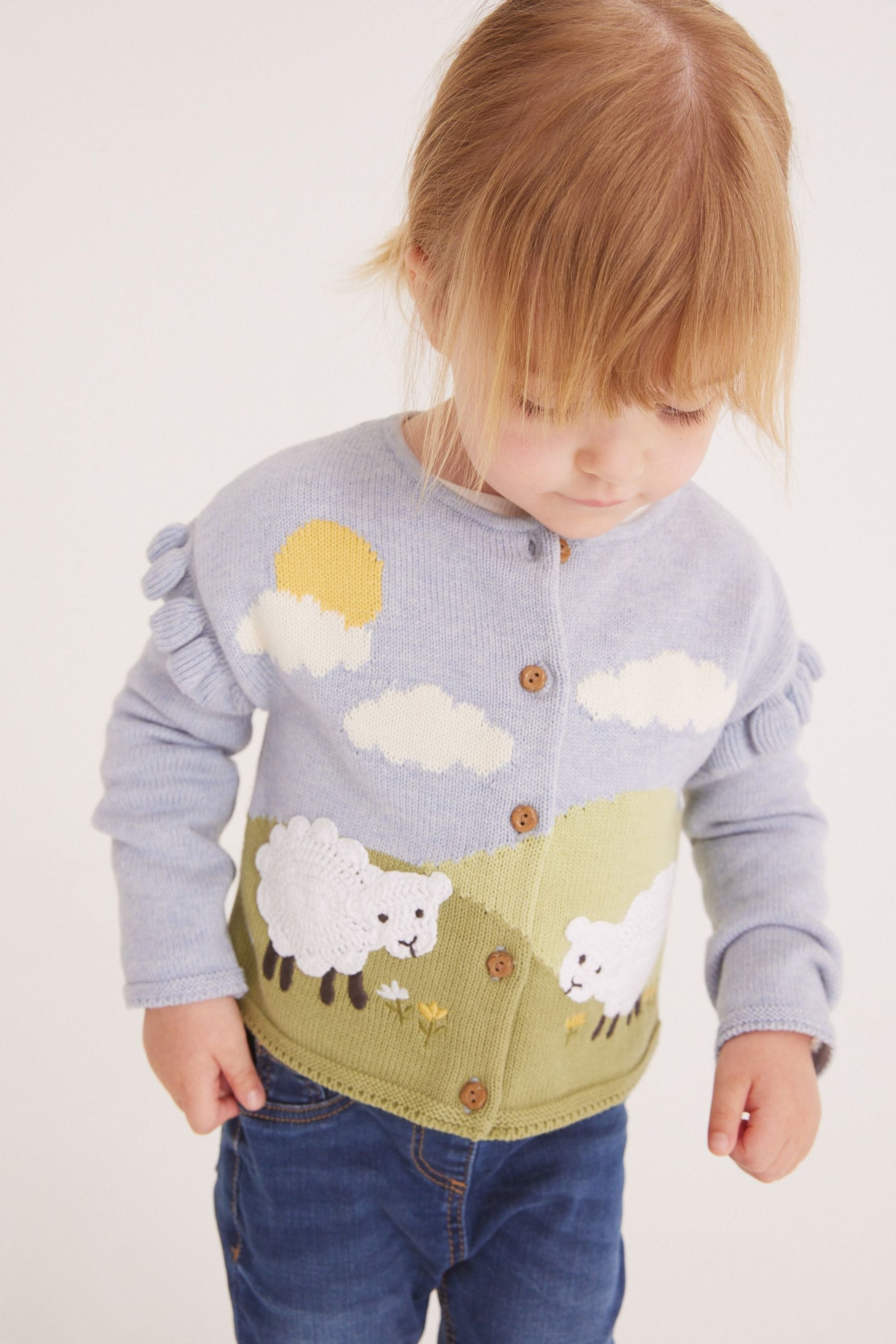 Blue Sheep Character Cardigan (3mths-7yrs)