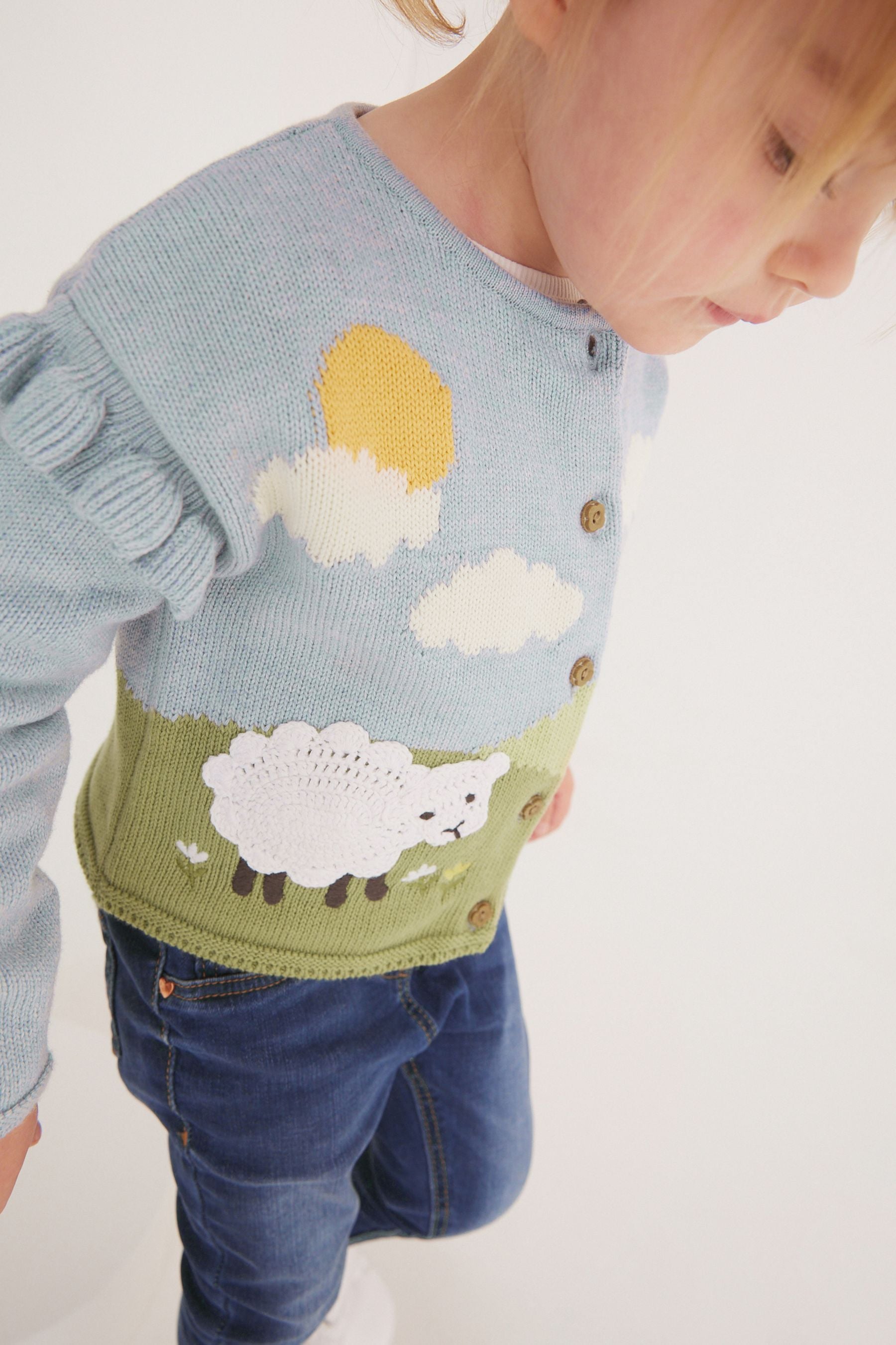 Blue Sheep Character Cardigan (3mths-7yrs)