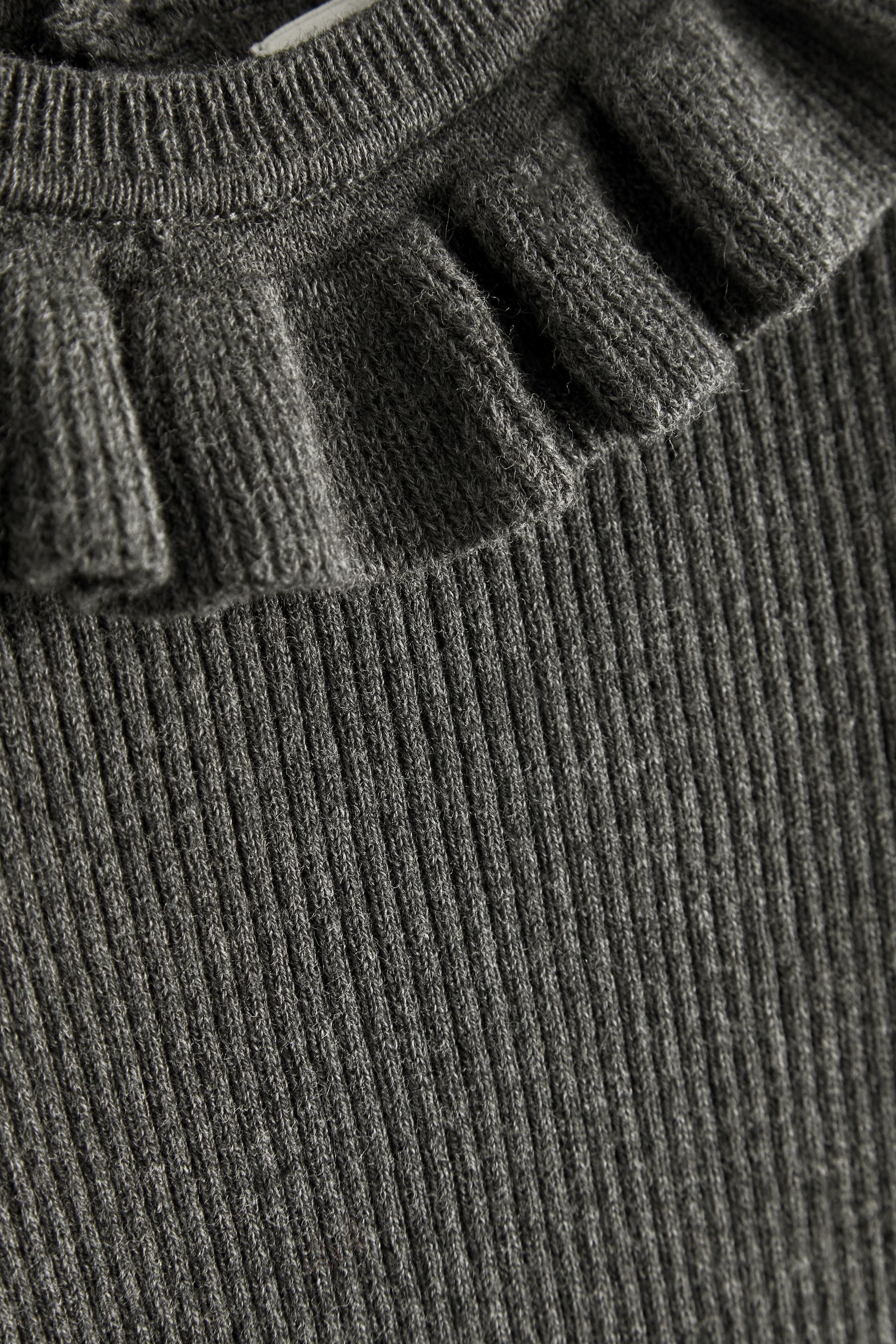 Charcoal Grey Frill Neck Jumper (3mths-7yrs)