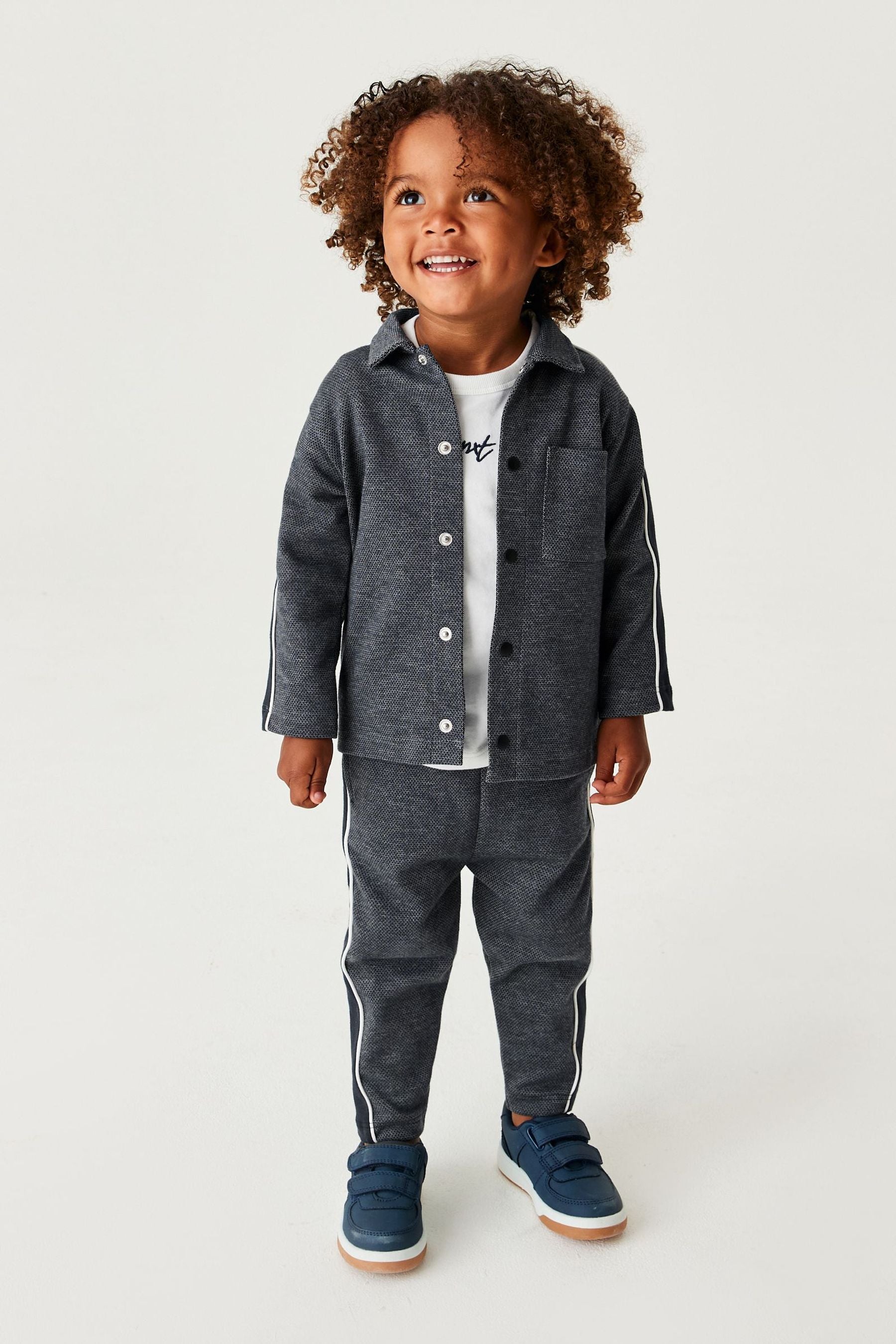 Blue Check 3 Piece Jersey cardigan And Joggers Set (3mths-7yrs)