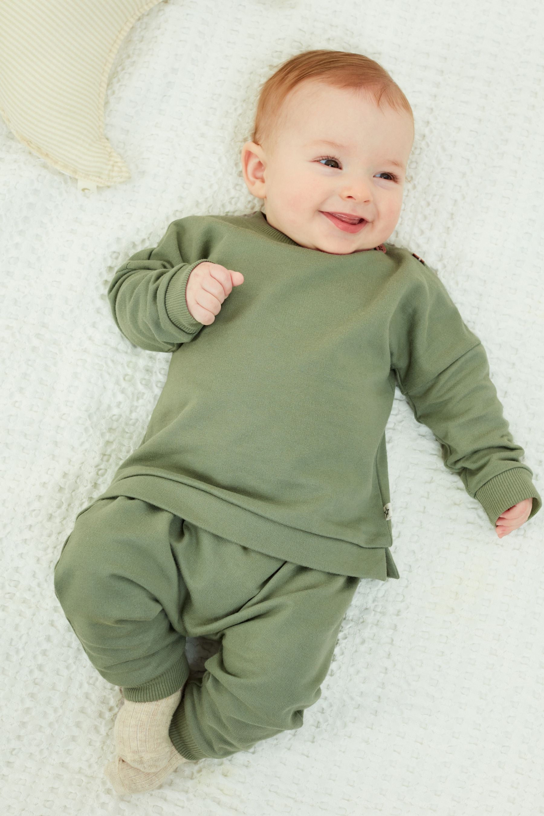 Sage Green 2 Piece Baby Co-ord Sweatshirt And Joggers Set